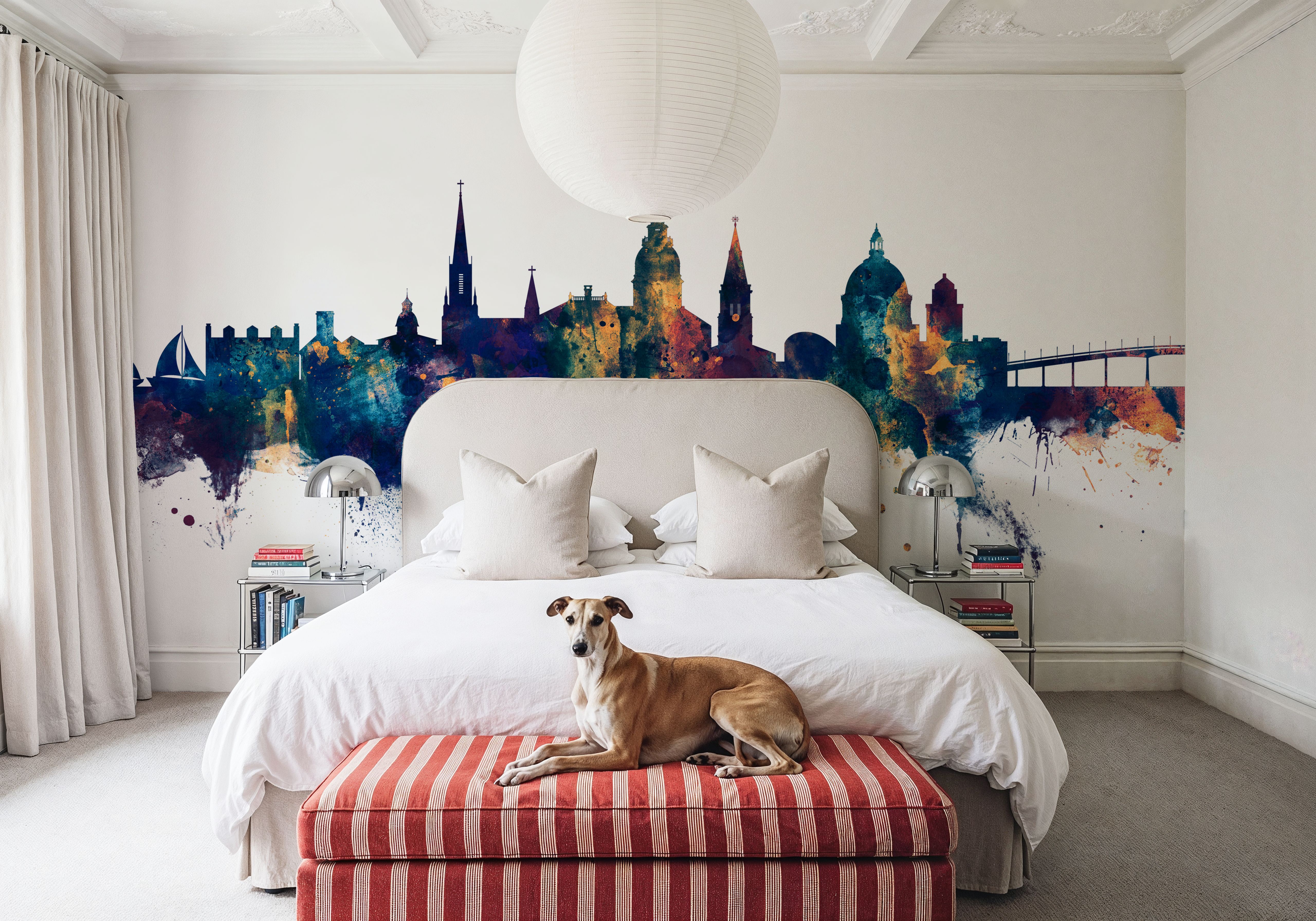 Annapolis Maryland Skyline Blue & Bronze, Wallpaper