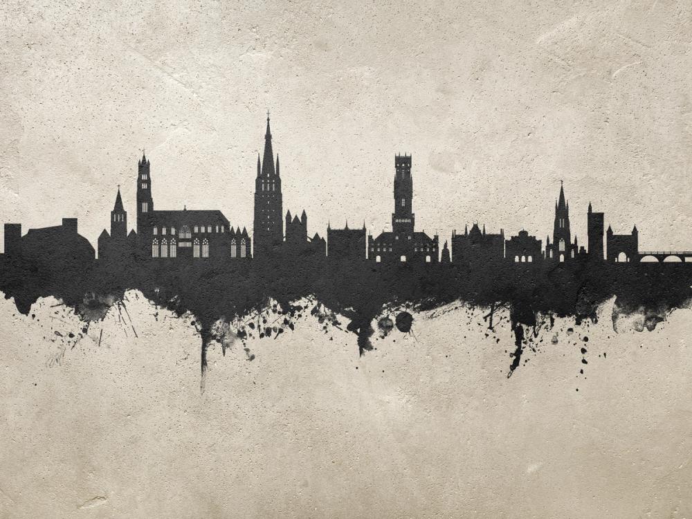 Bruges Belgium Skyline Concrete