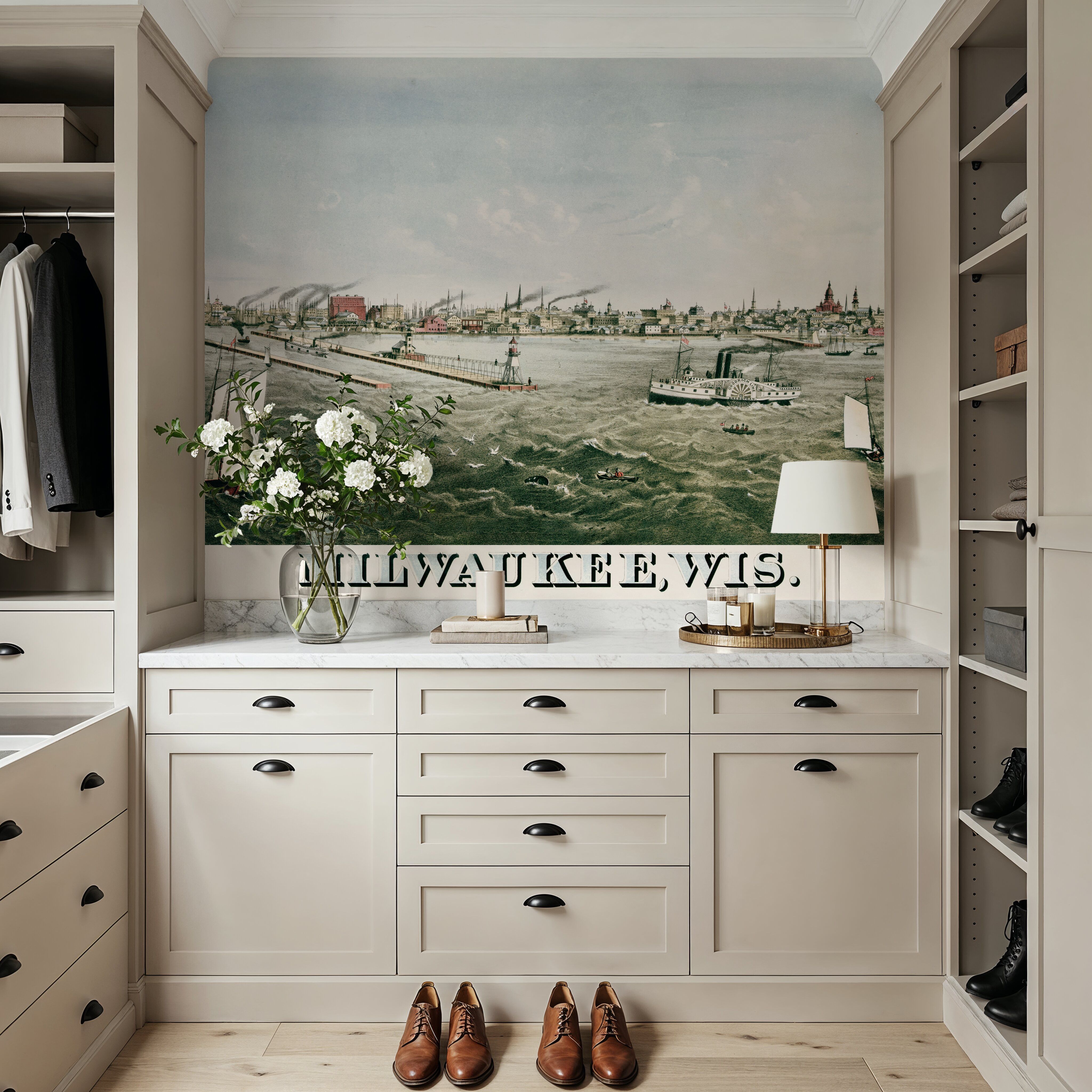 Old view of Milwaukee from Lake Michigan, 1874