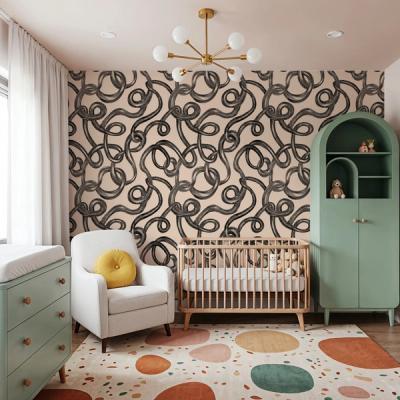 Swirl, Black on Ivory