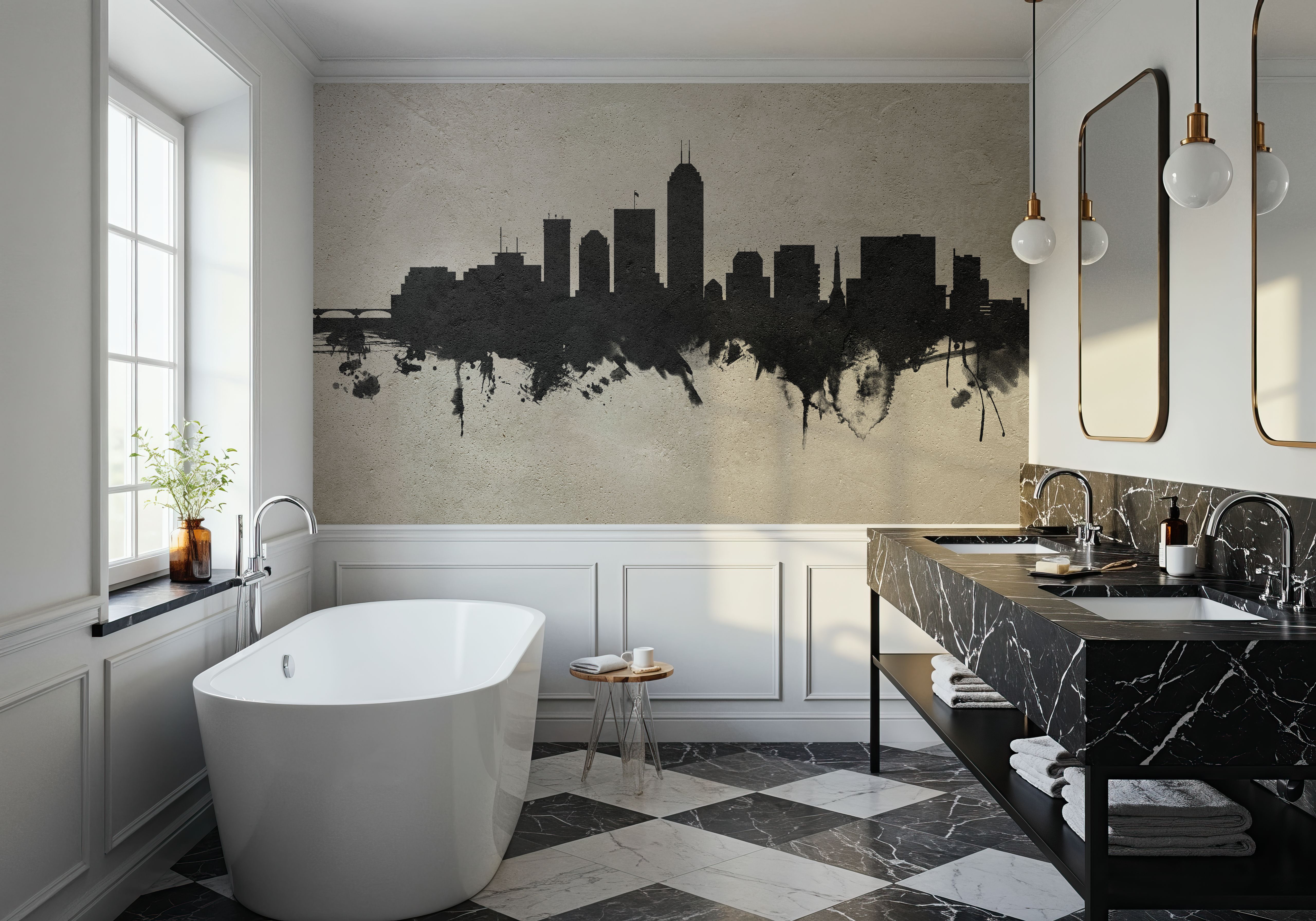 Indianapolis Indiana Skyline Concrete