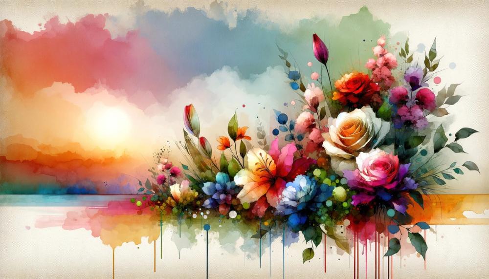 Watercolor Modern Artistic Garden