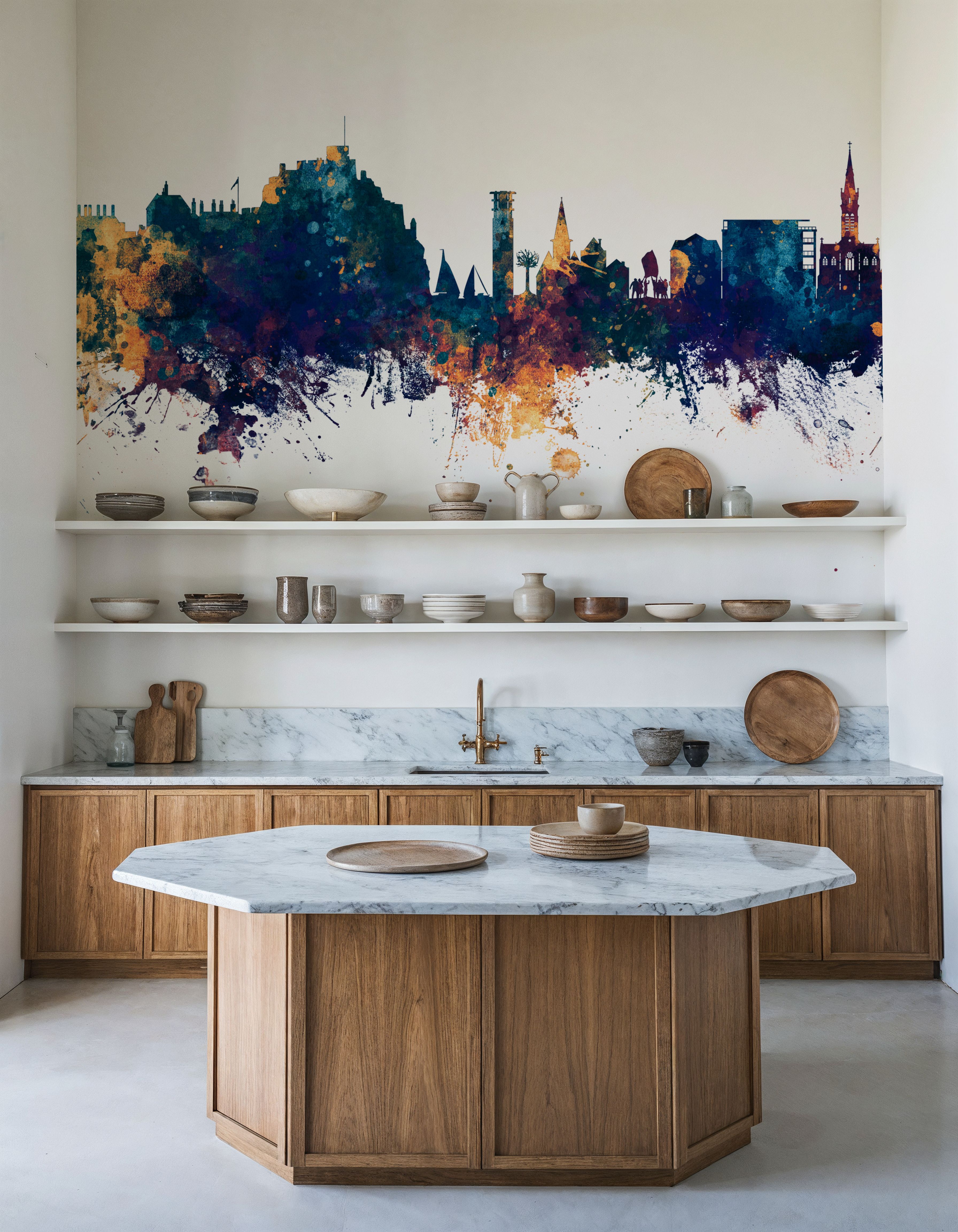 Jersey Channel Islands Skyline Blue & Bronze
