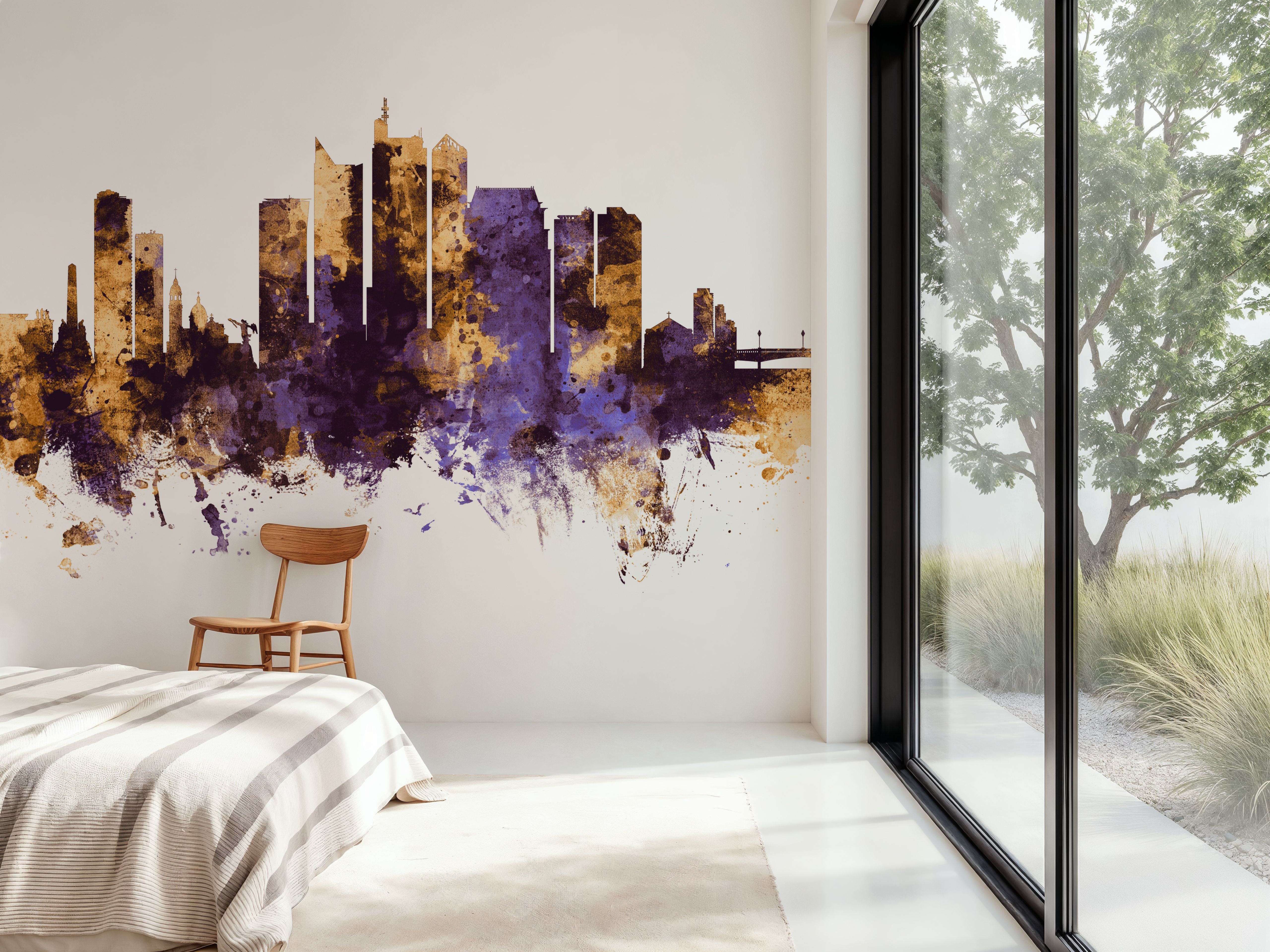 Manila Philippines Skyline Purple & Gold