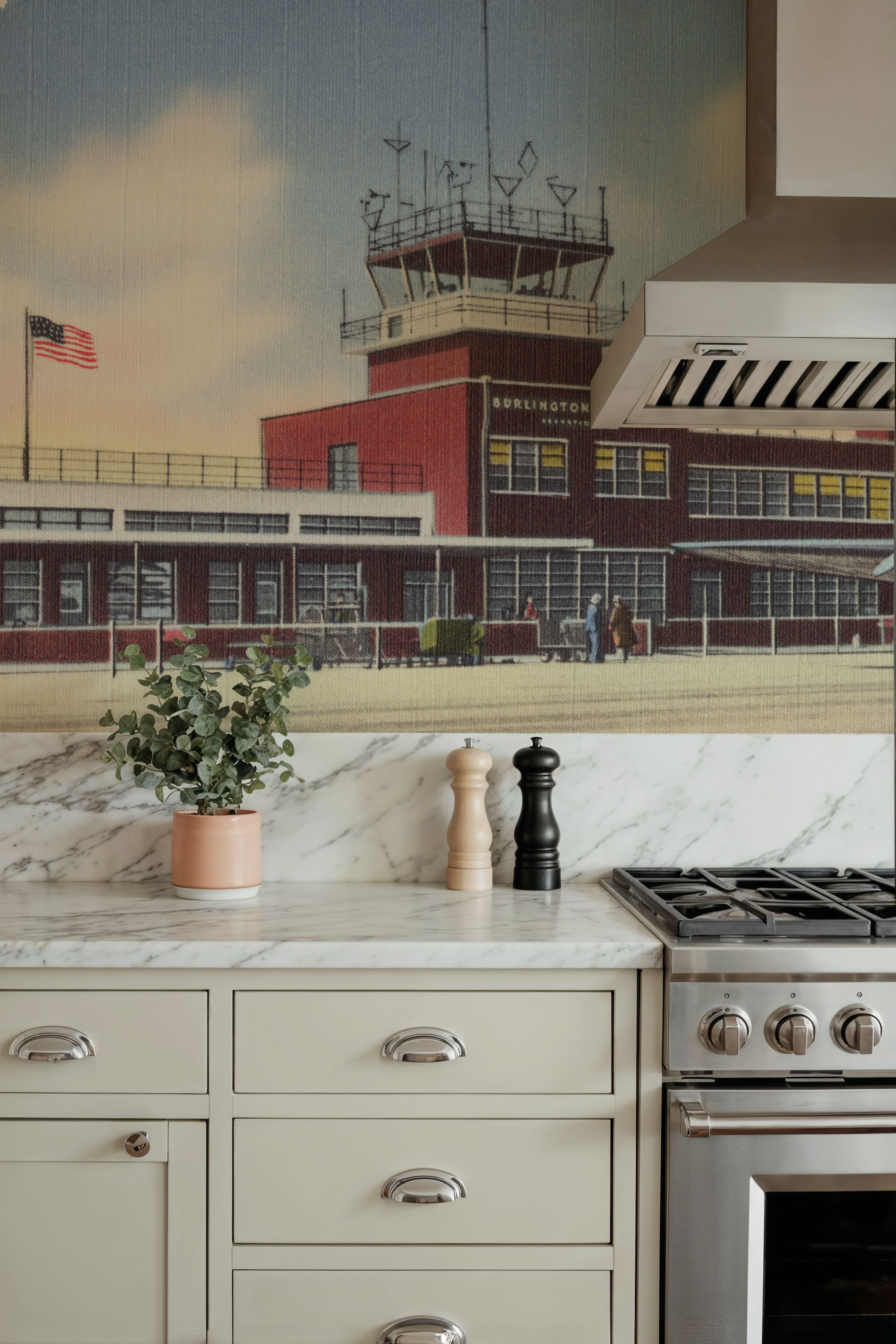 Greetings from Burlington Airport - Screenprint Postcard