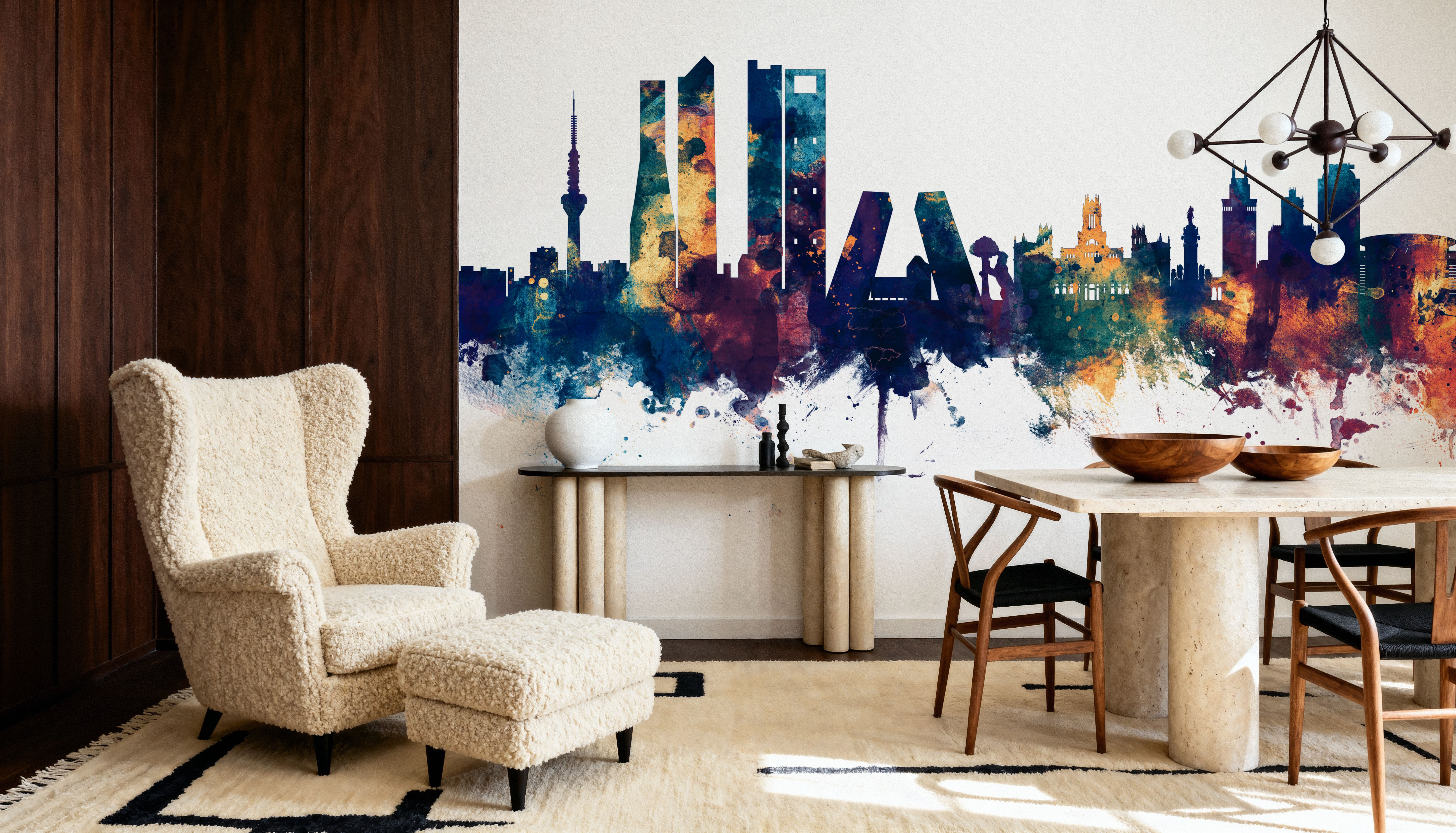 Madrid Skyline Blue & Bronze