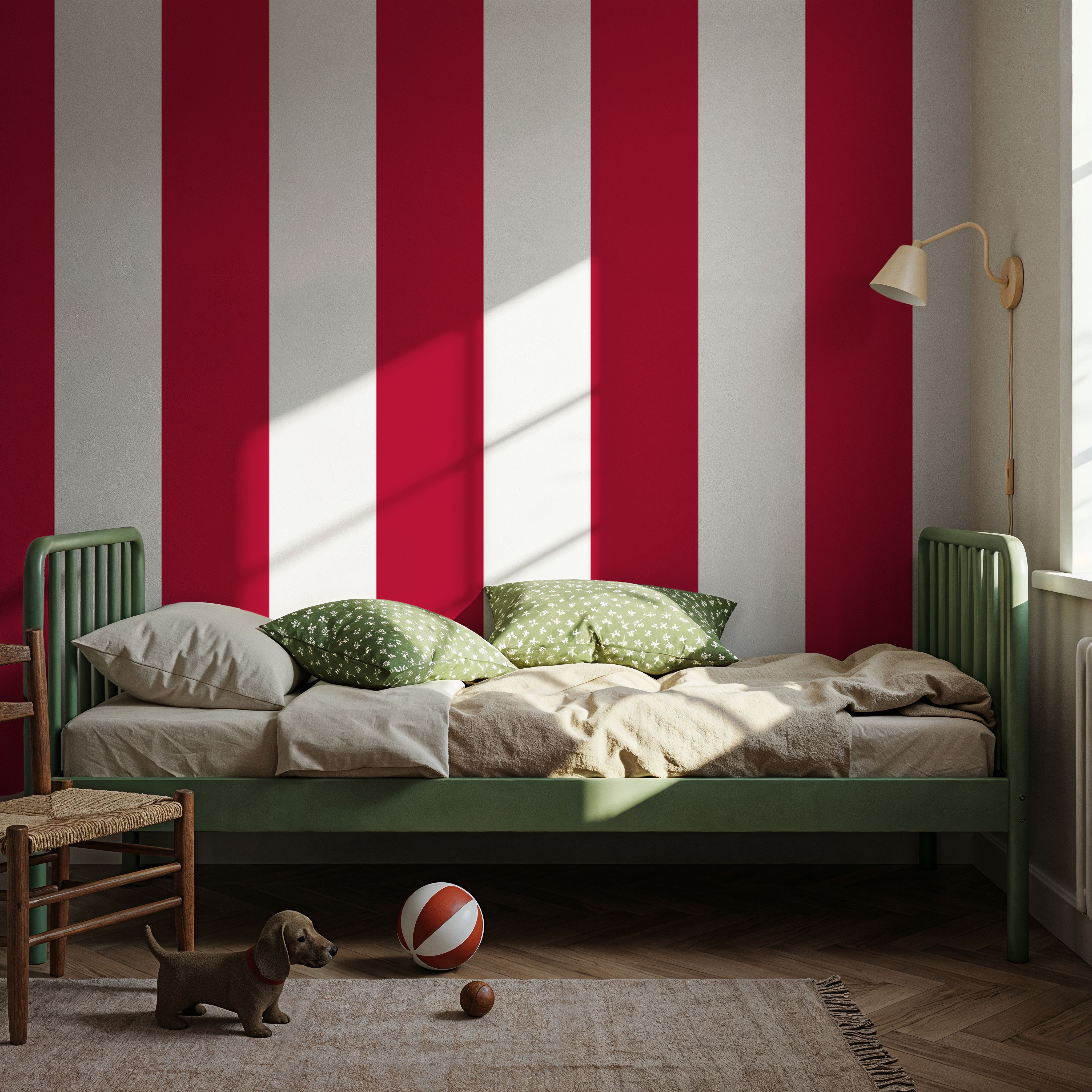 Scalloped Circus Stripes, Red