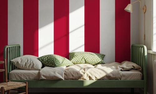 Scalloped Circus Stripes, Red