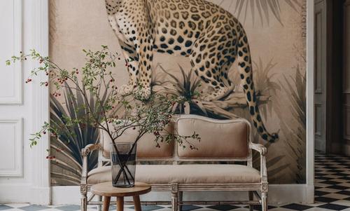 Cheetahs Tropical Jungle Monochrome