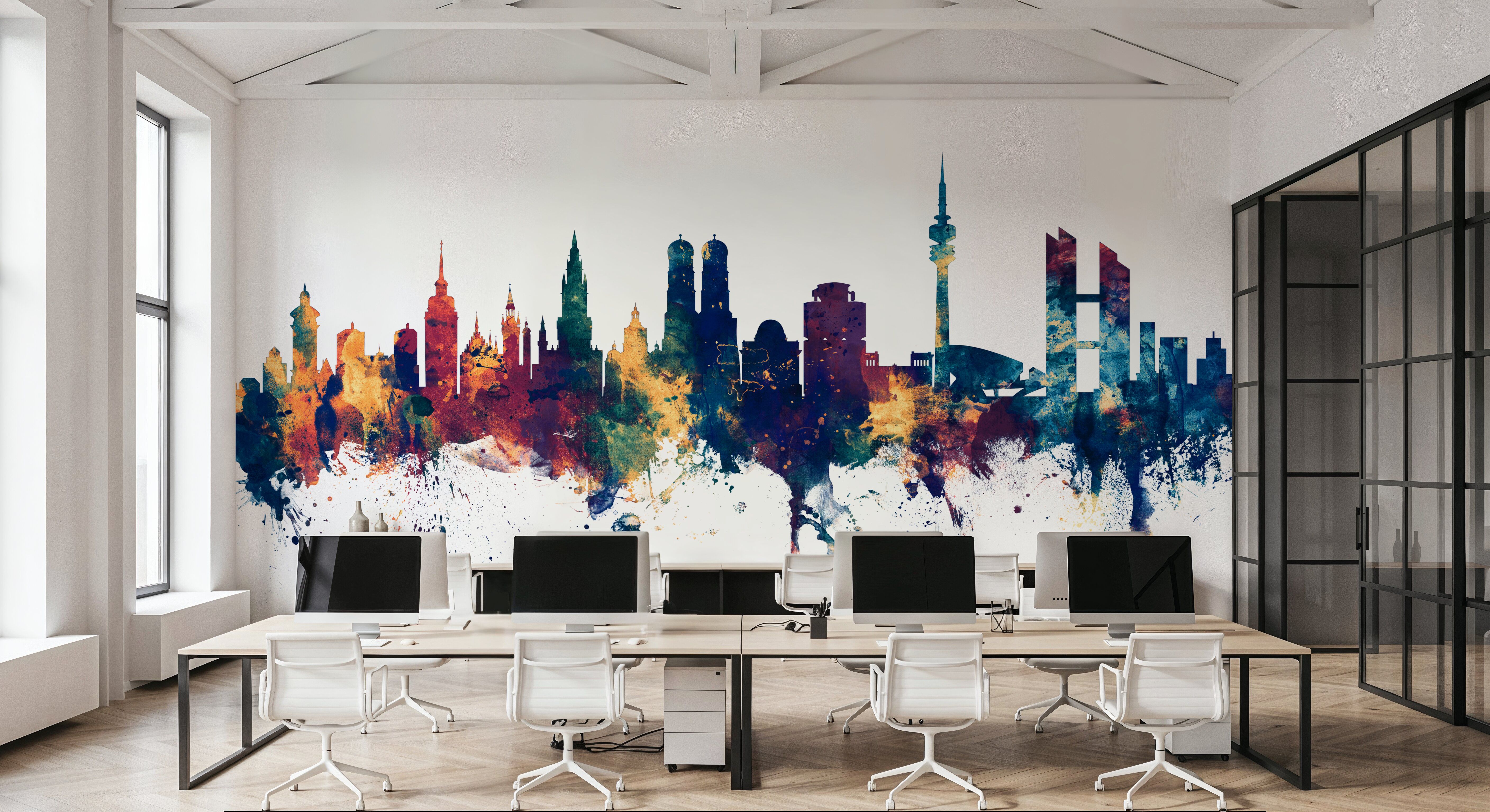 Munich Skyline Blue & Bronze