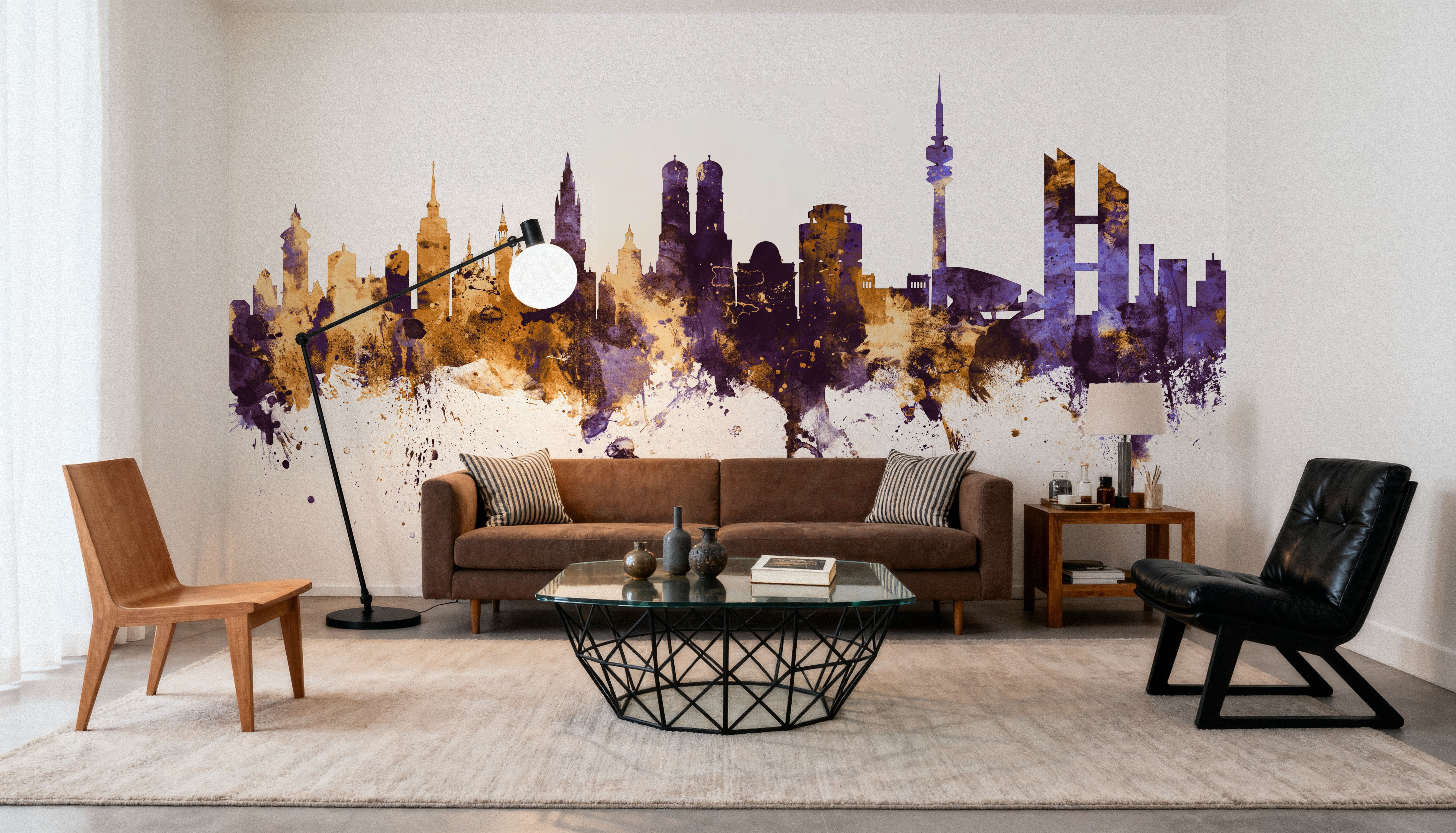 Munich Skyline Purple & Gold