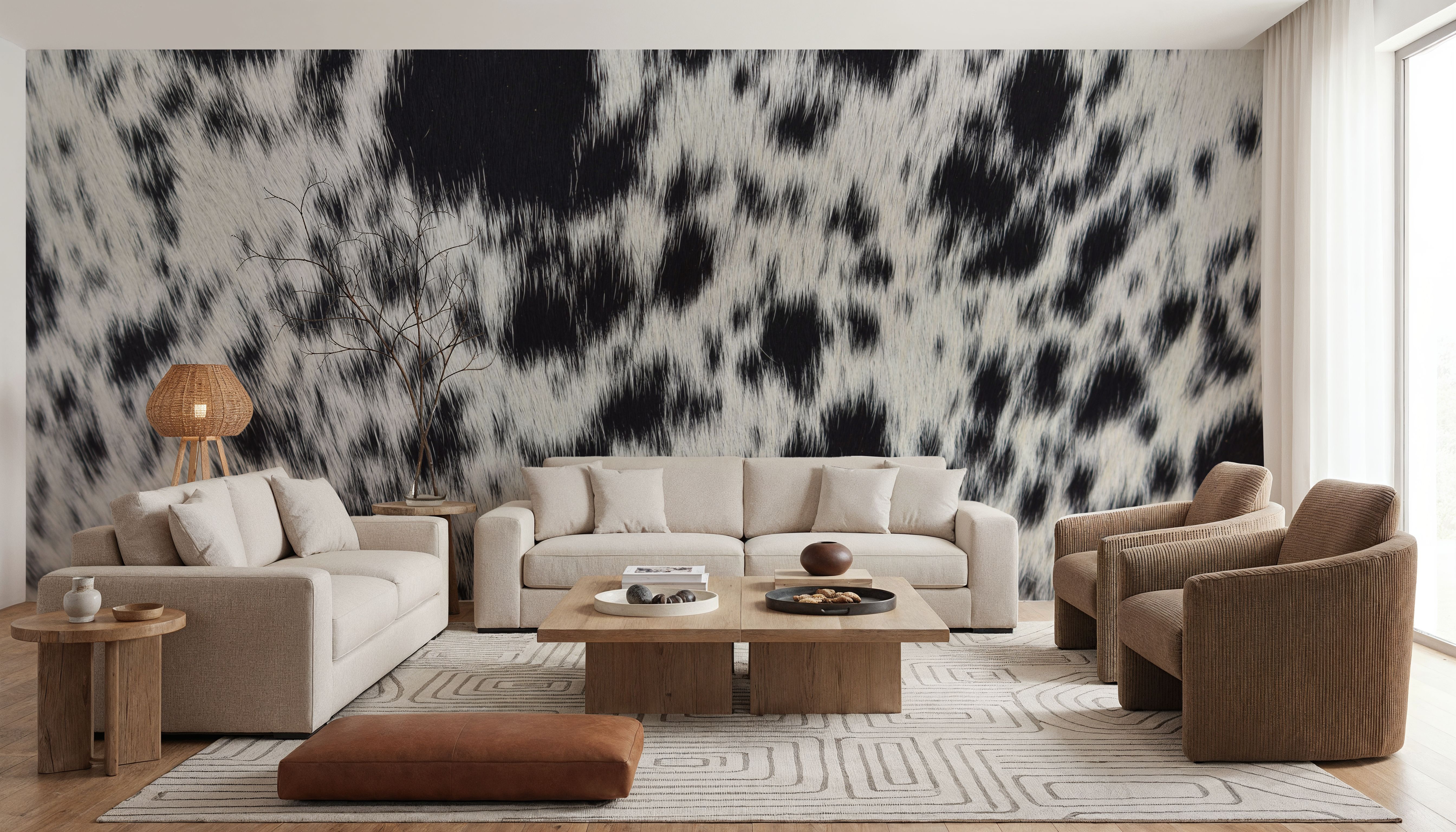 Black Spotted Cow Hide