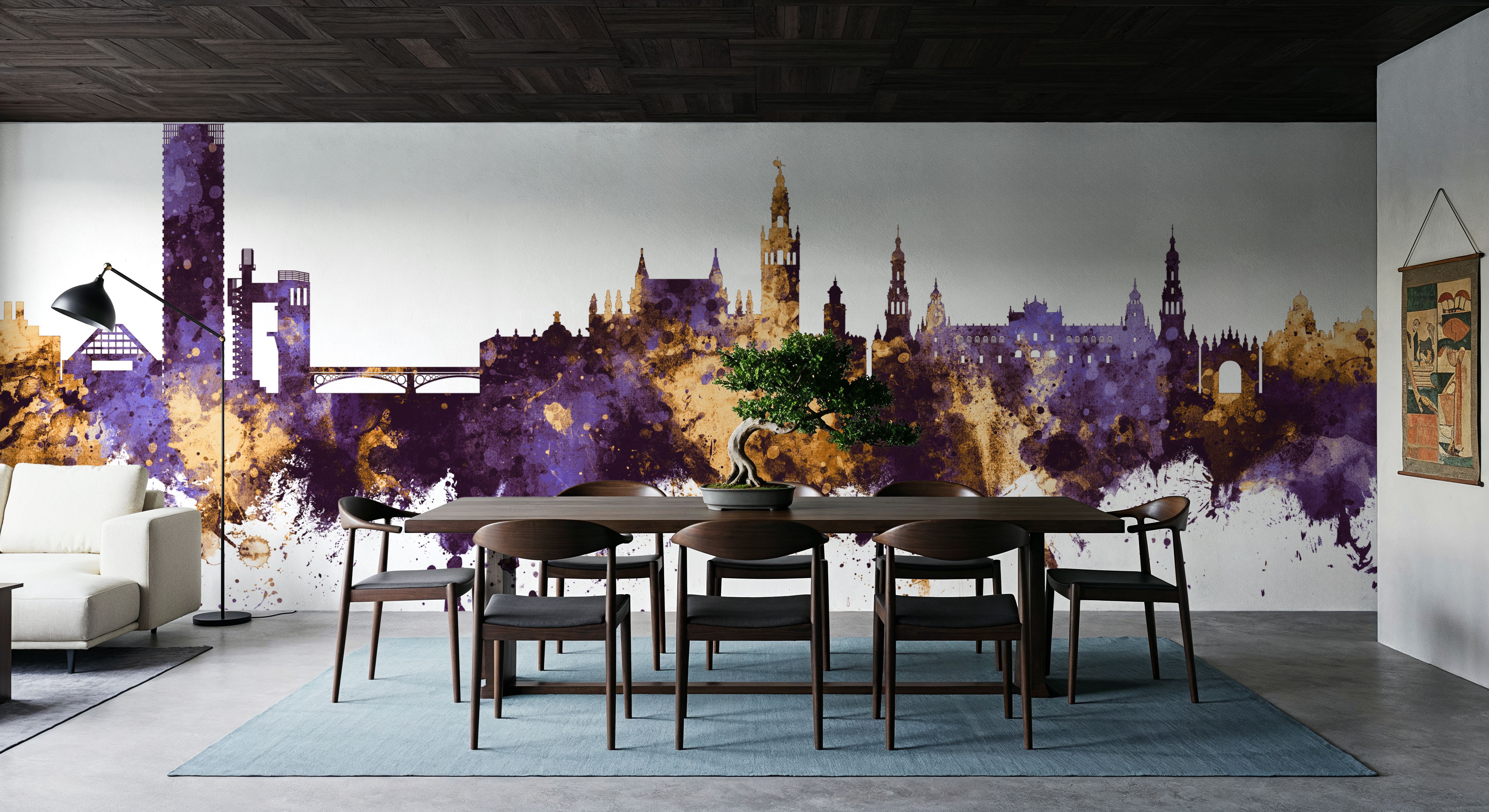 Sevilla Skyline Purple & Gold
