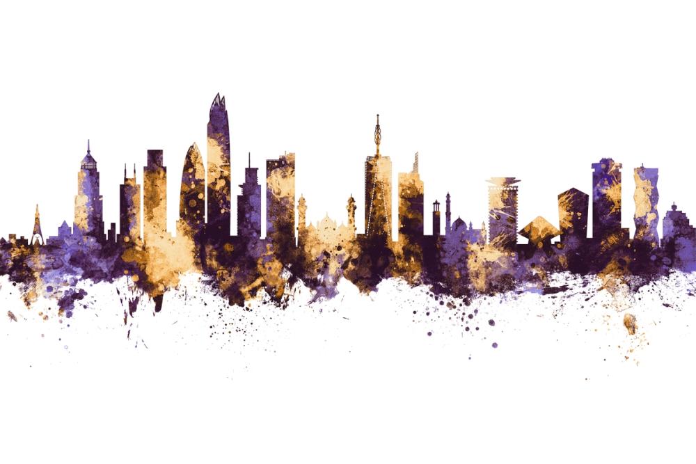 Nairobi Kenya Skyline Purple & Gold