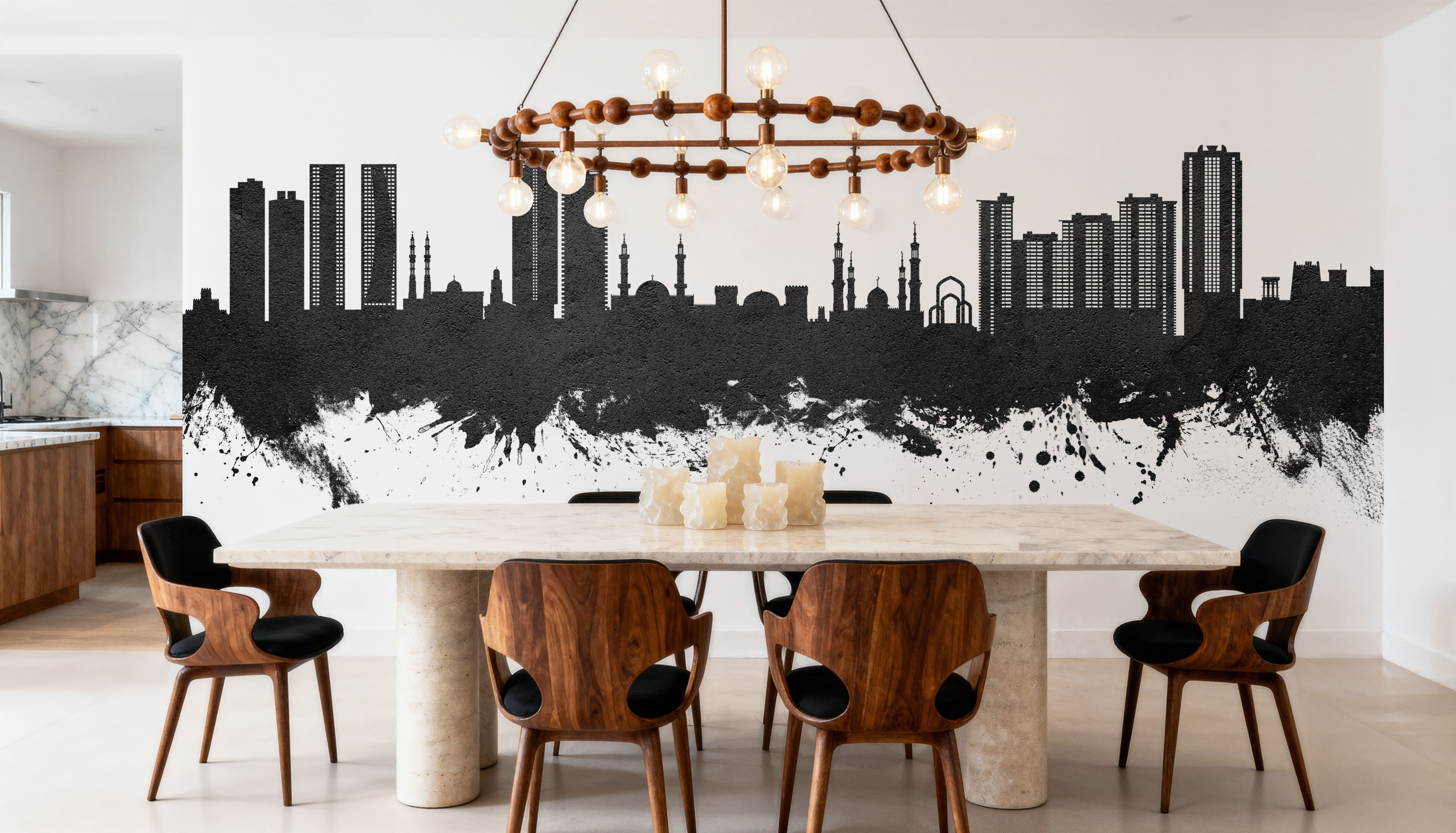 Ajman Skyline Black & White