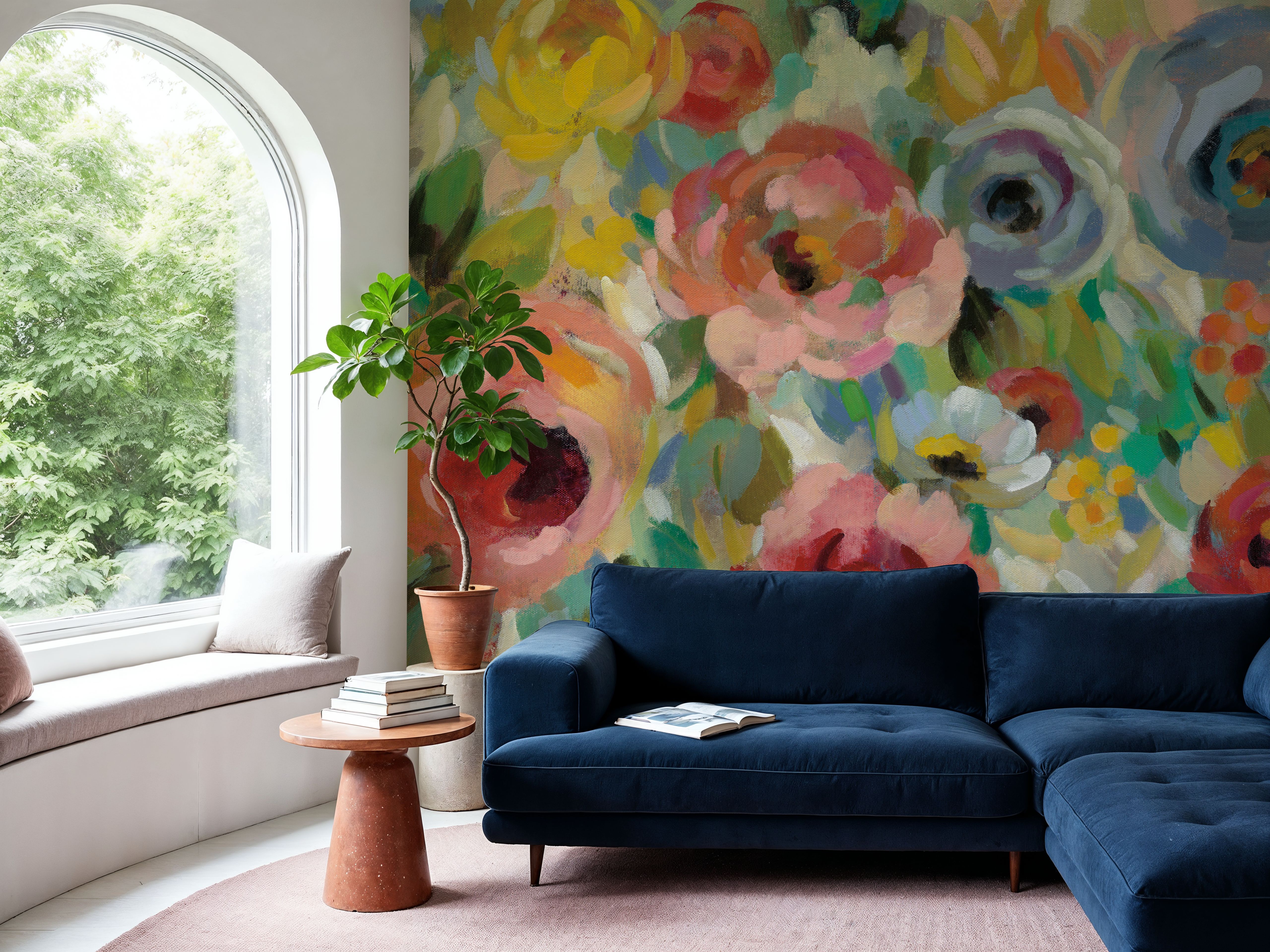 Vivid Coral Floral I