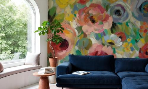 Vivid Coral Floral I