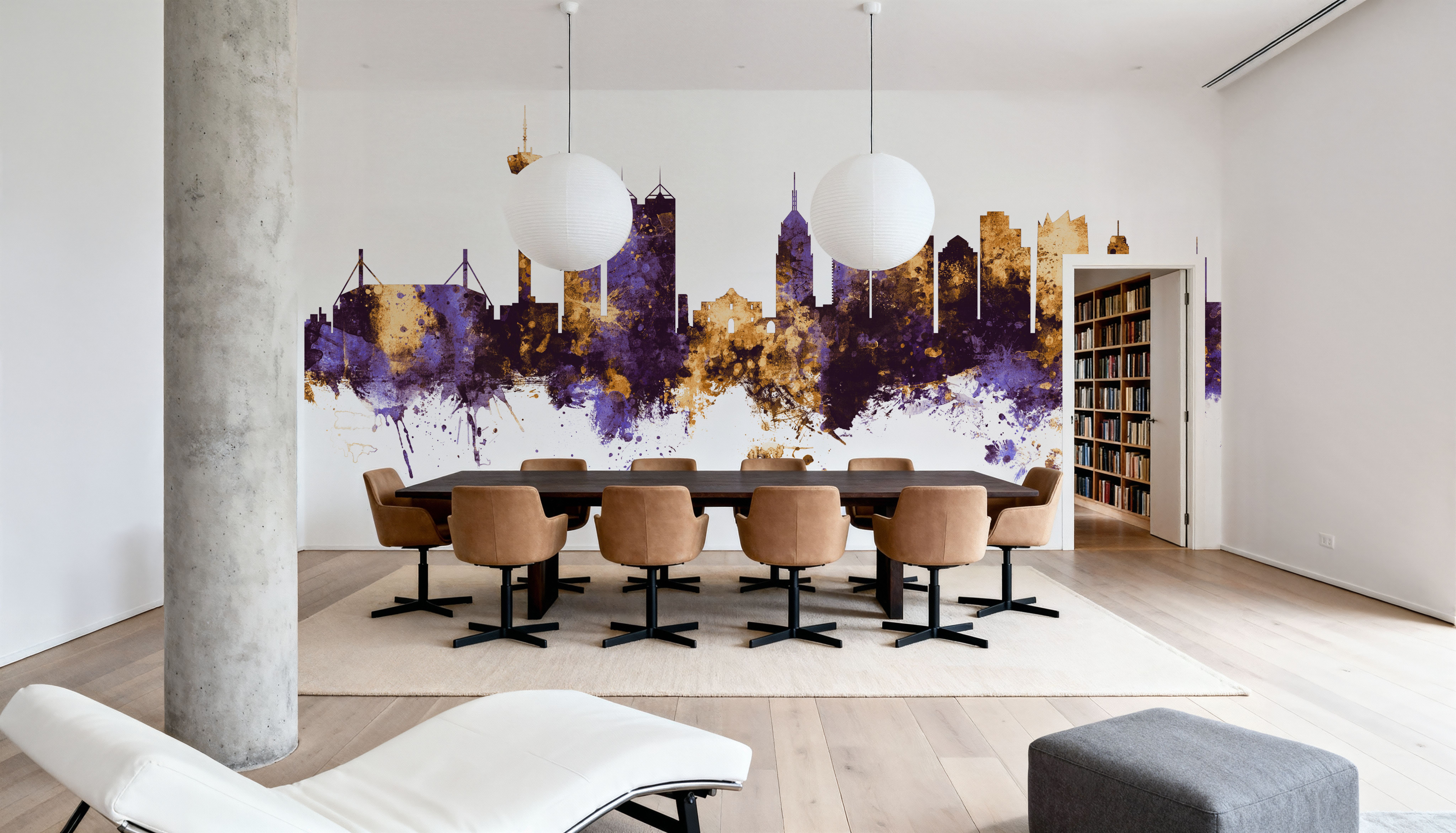 San Antonio Texas Skyline Purple & Gold