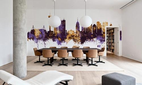 San Antonio Texas Skyline Purple & Gold