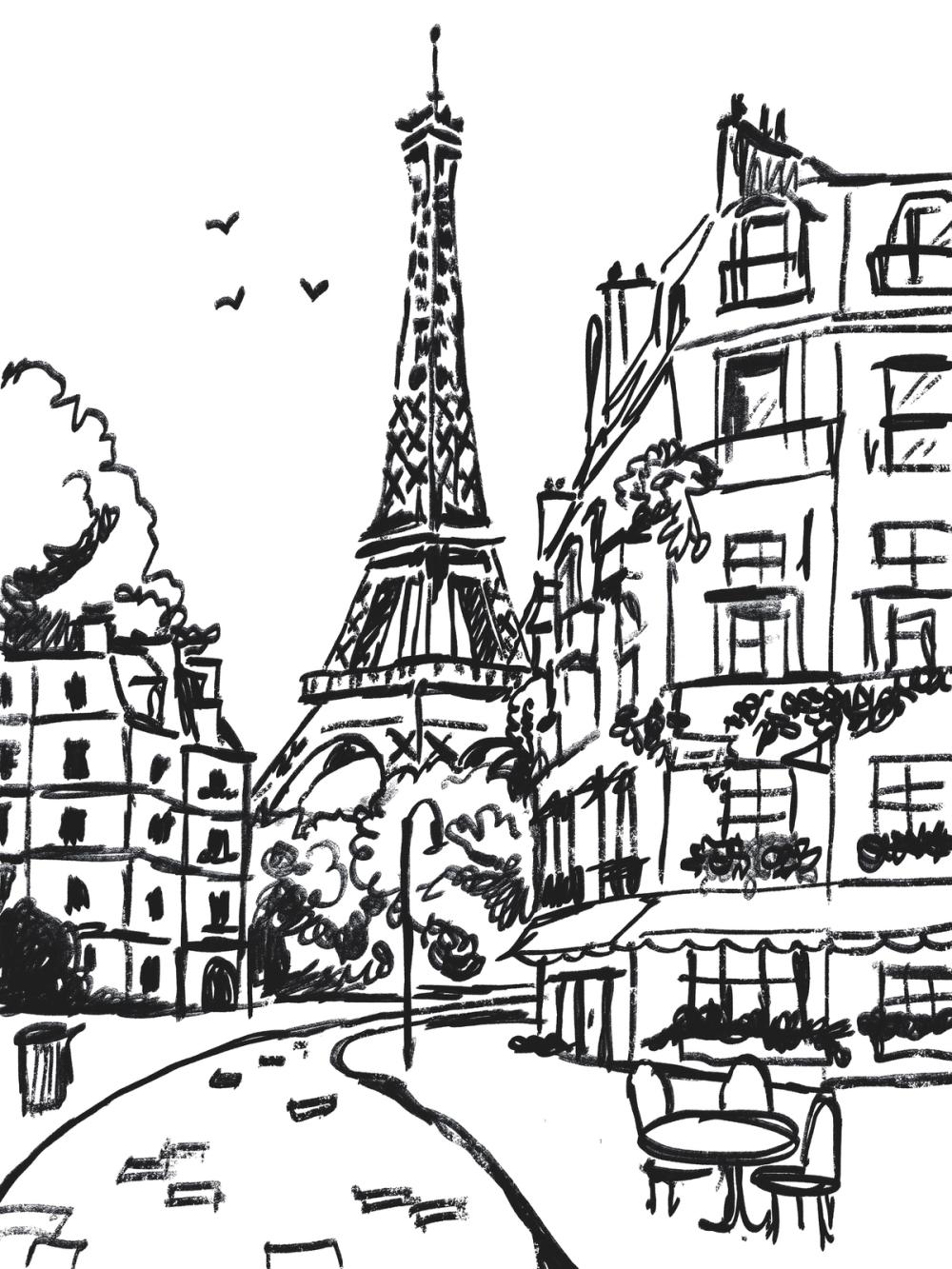 Paris Scene Sketch I