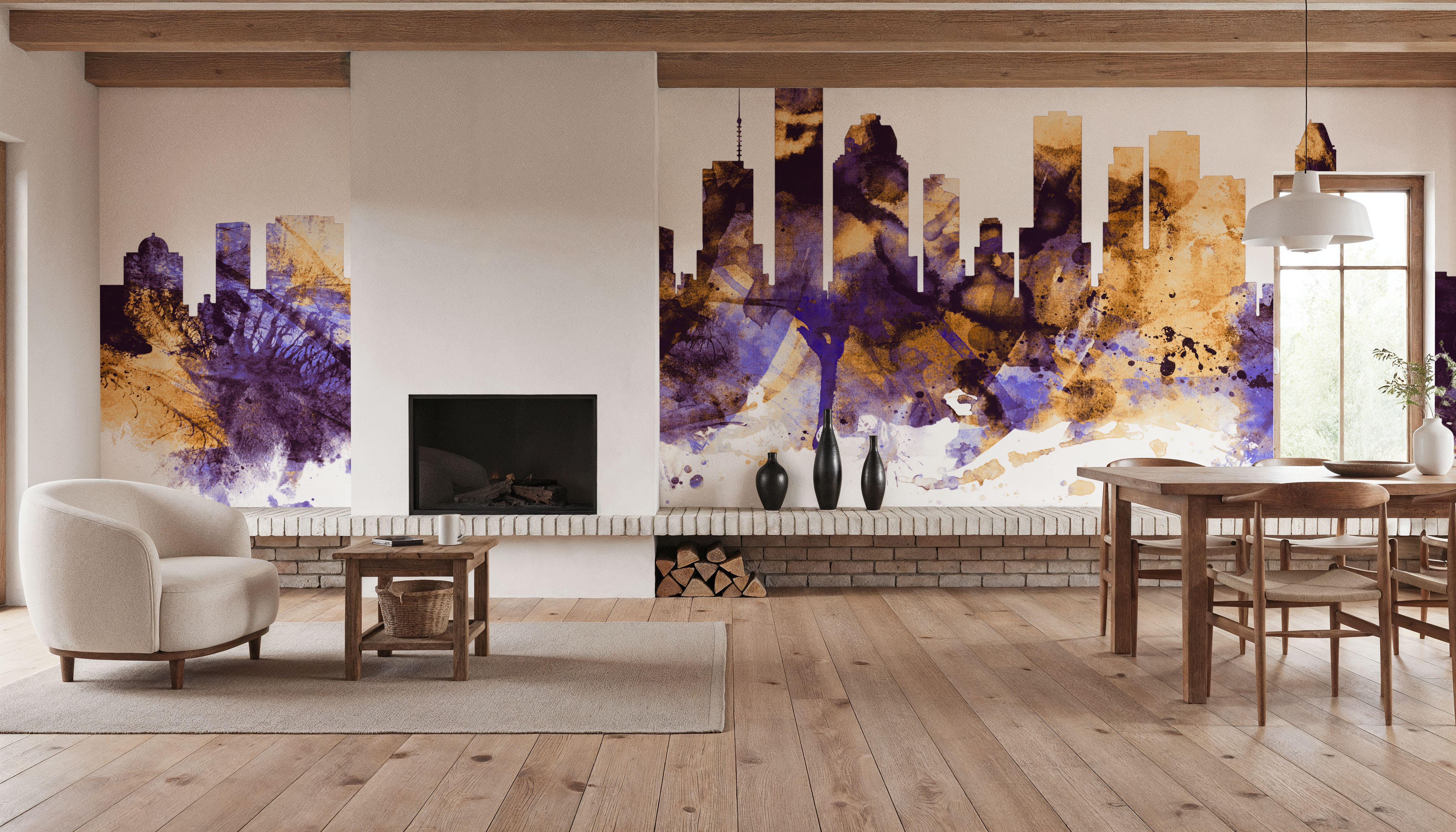 Houston Skyline Purple & Gold