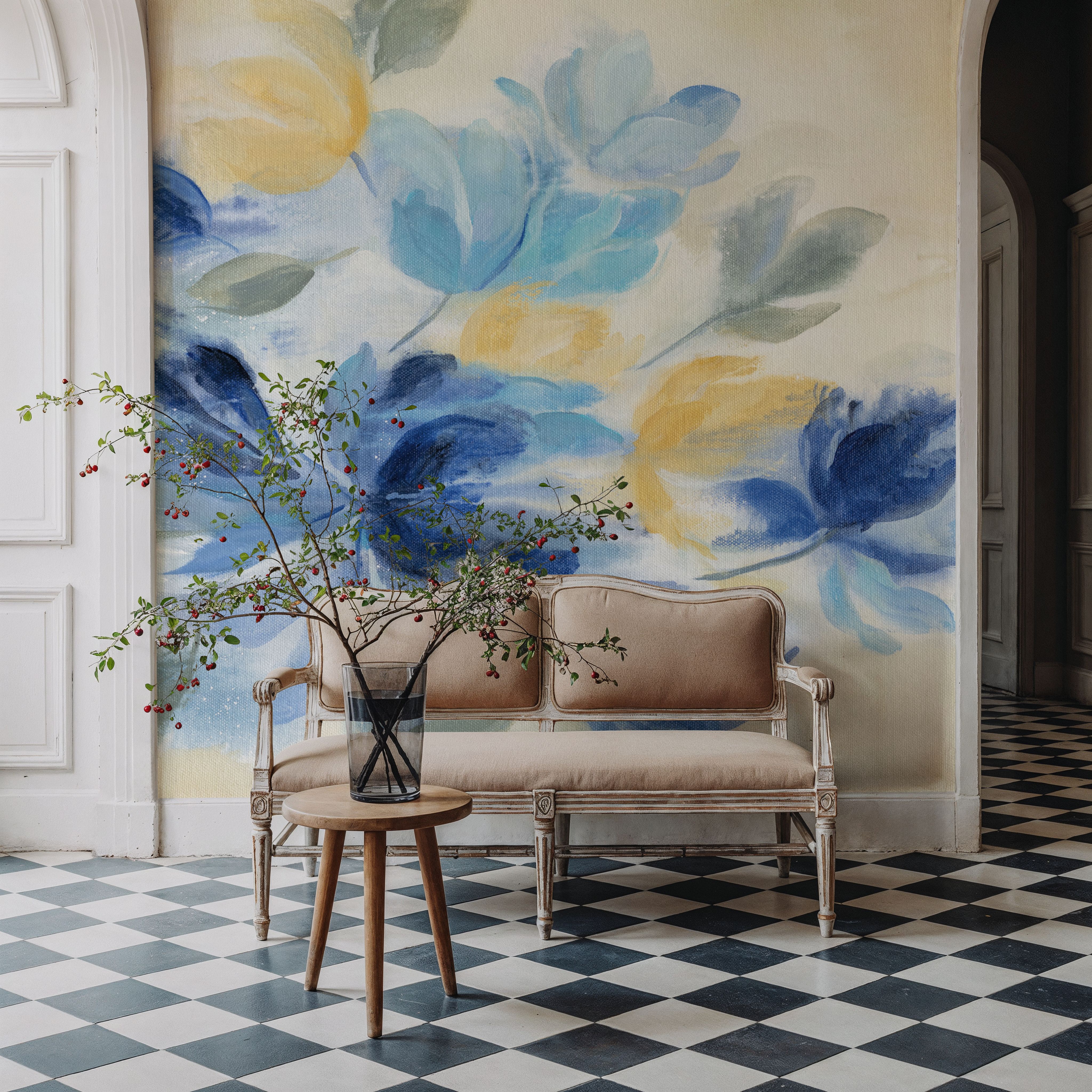 Sapphire Blue Floral II