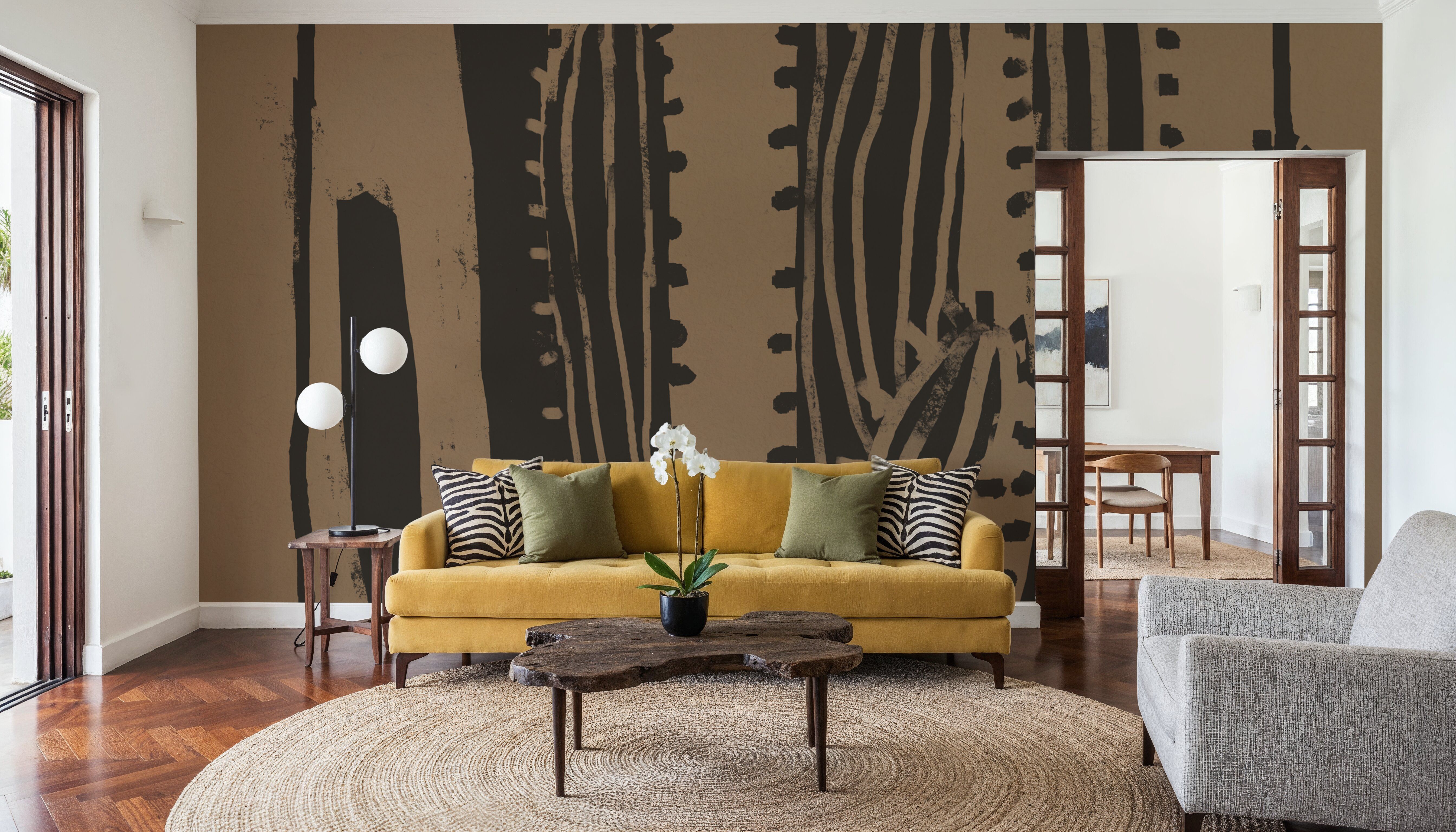 Woodcut Cactus II Natural