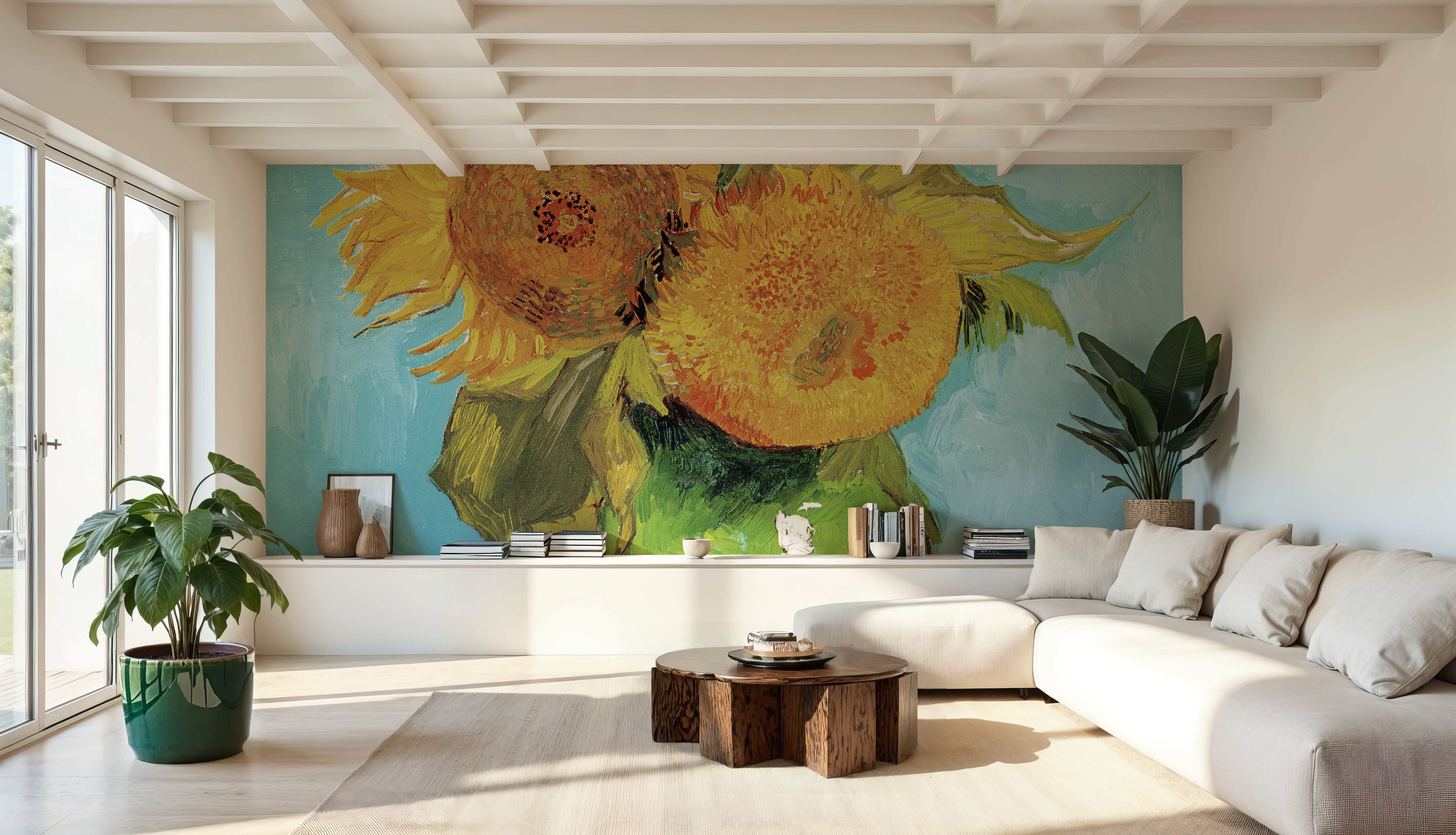 Vase with Three Sunflowers