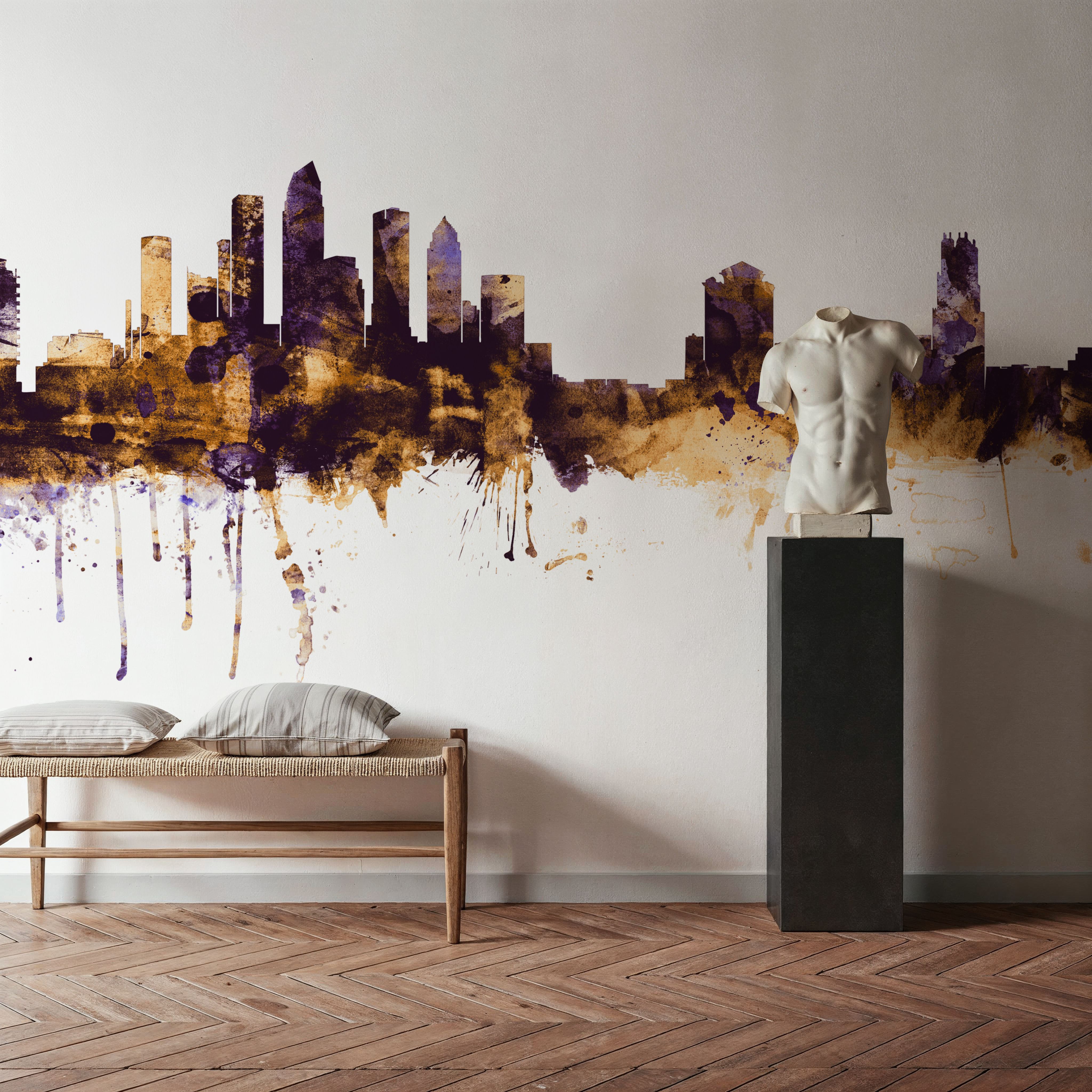 Tampa Florida Skyline Purple & Gold