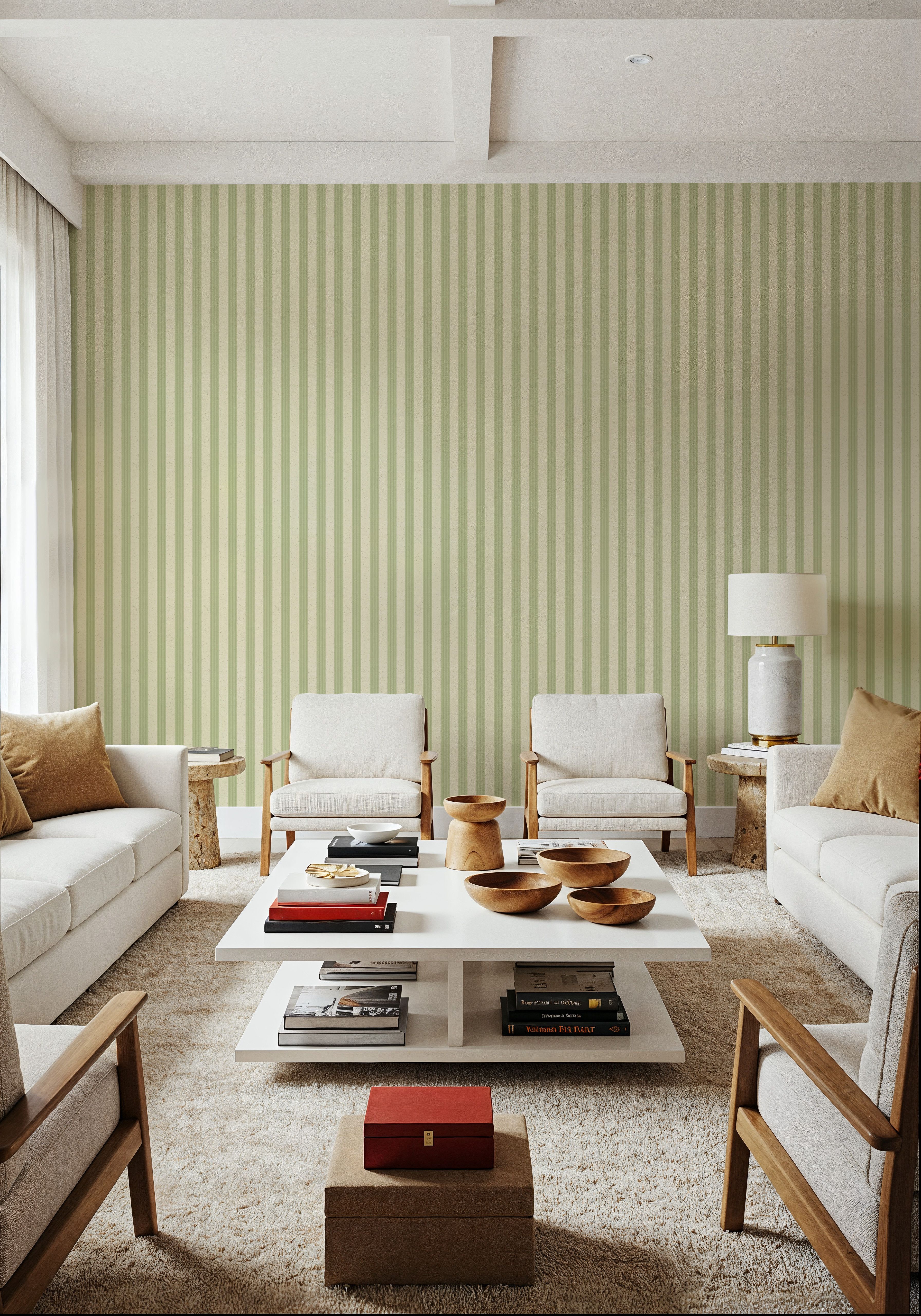 Ticking Awning Stripes, Sage