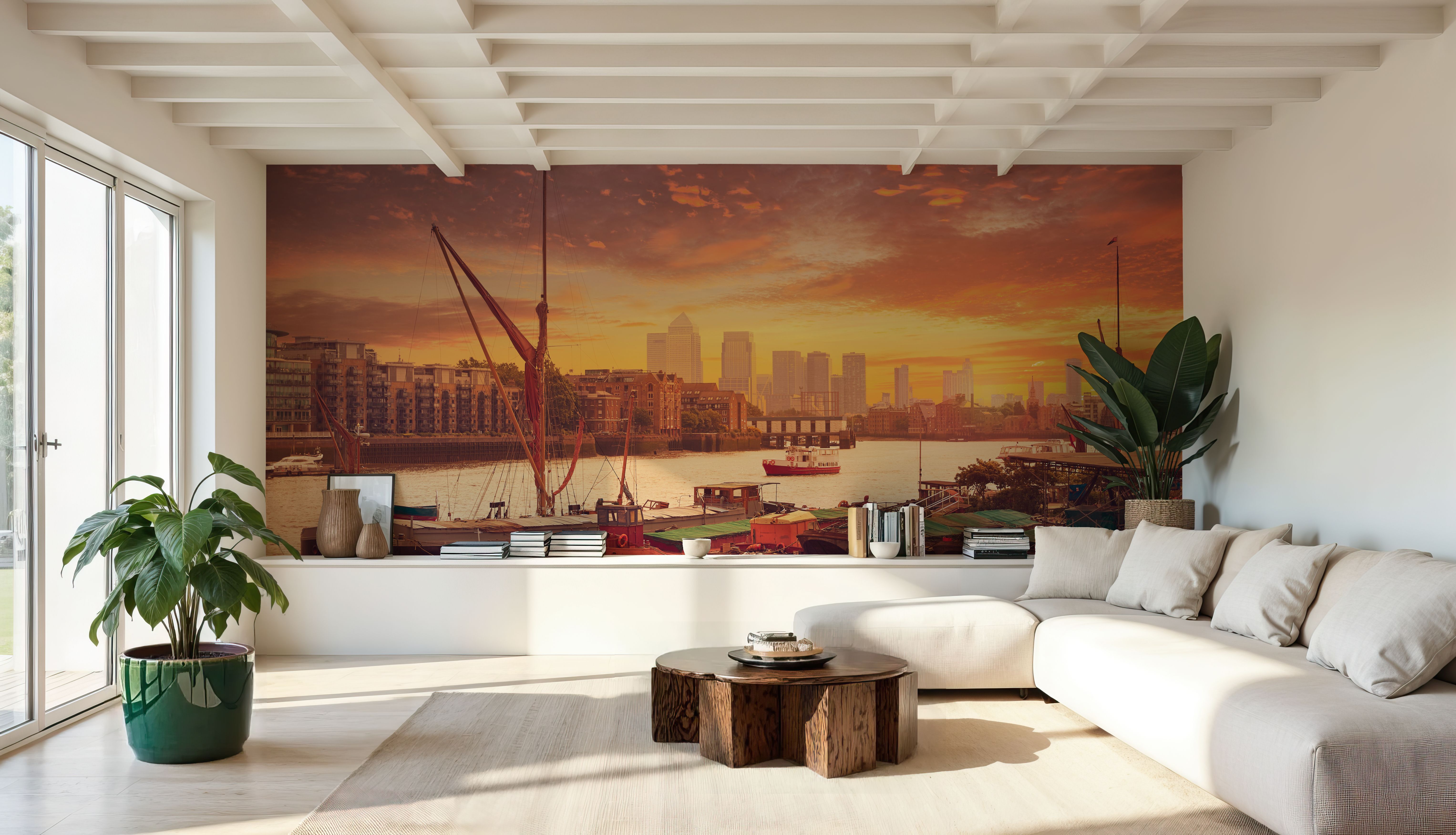 Harbor Sunset Sails, Wallpaper