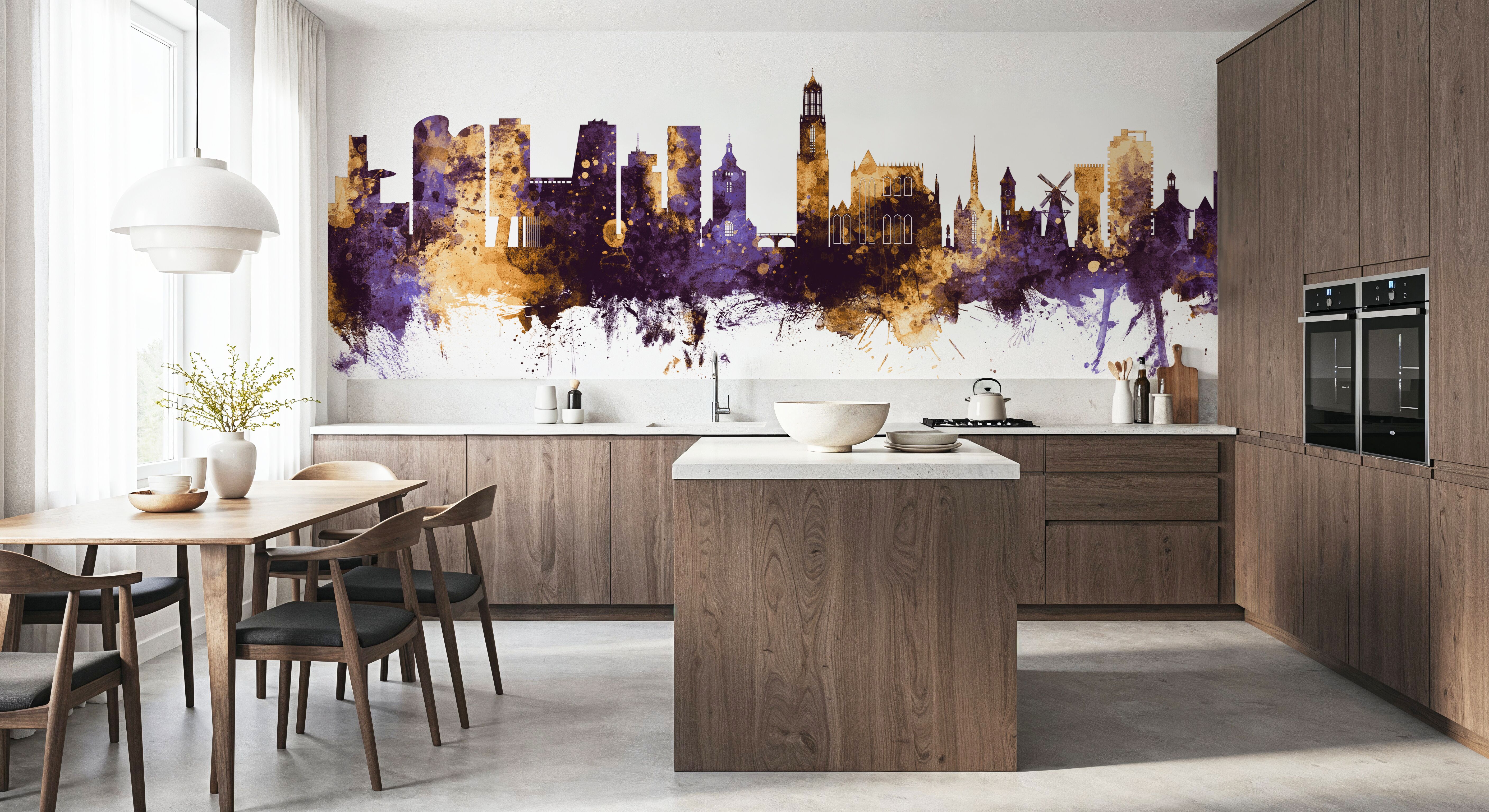 Utrecht The Netherlands Skyline Purple & Gold