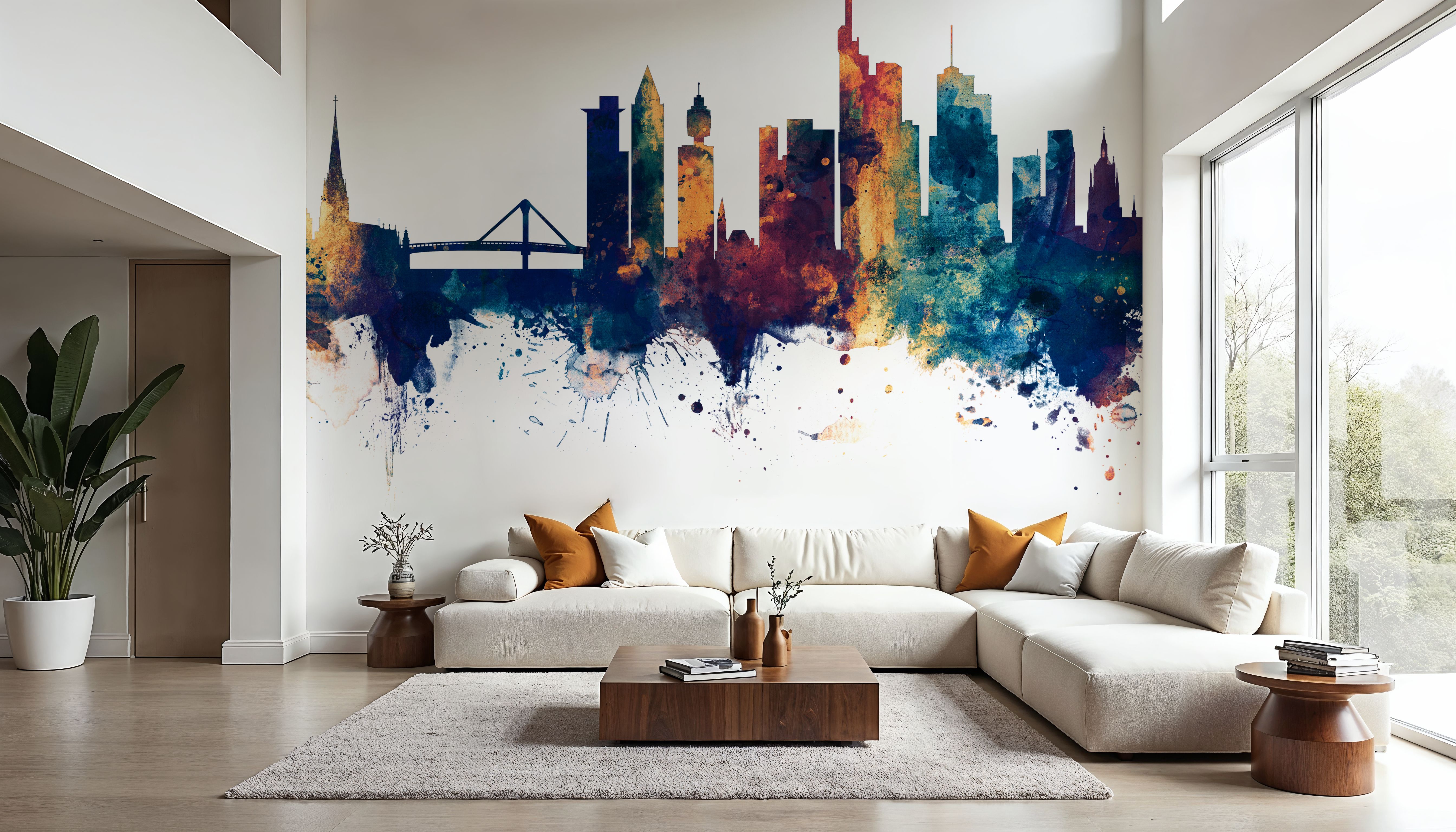 Frankfurt Skyline Blue & Bronze