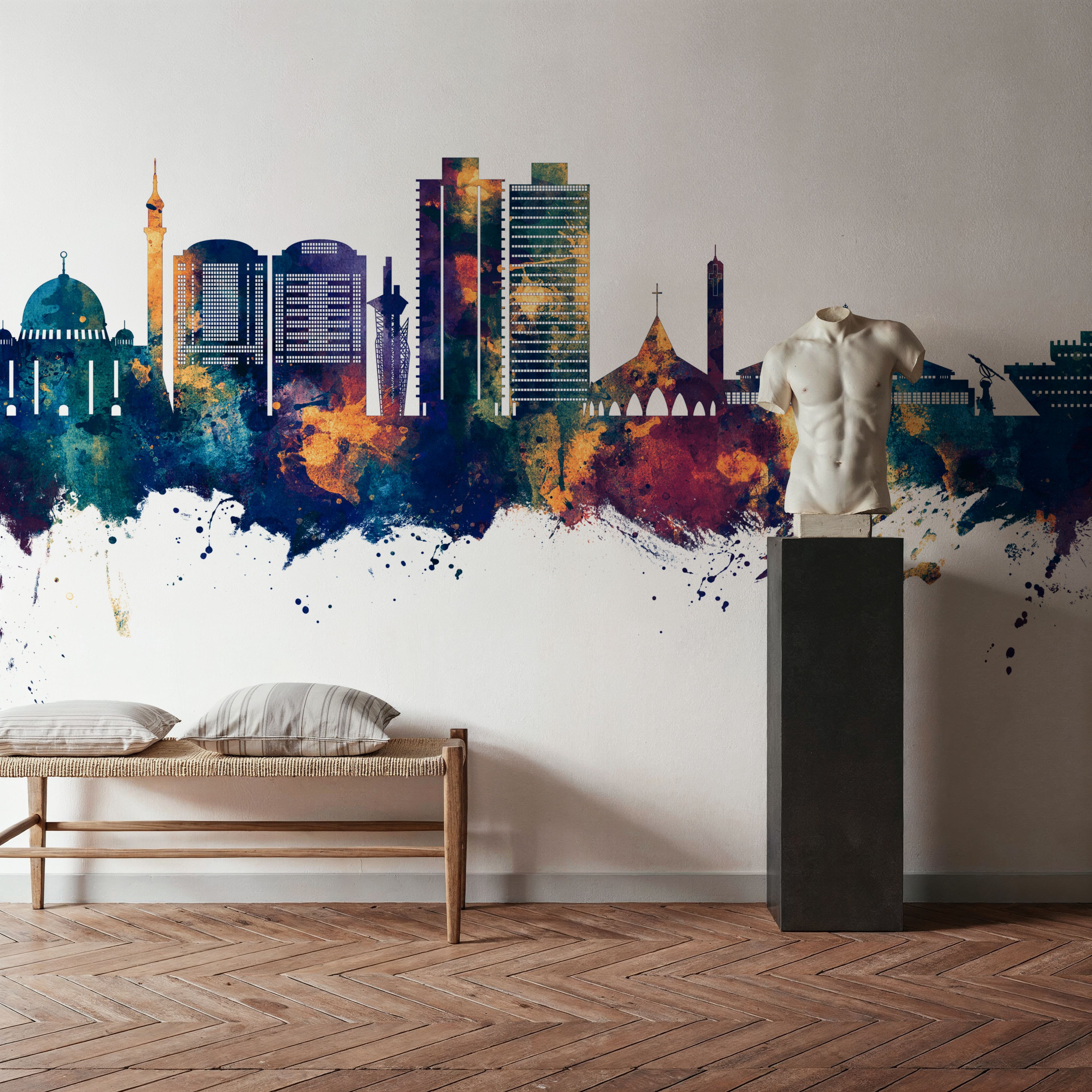 Abuja Nigeria Skyline Blue & Bronze