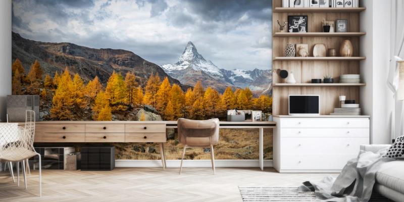 Matterhorn Fall wallpaper mural 100% PVC-free and non-toxic