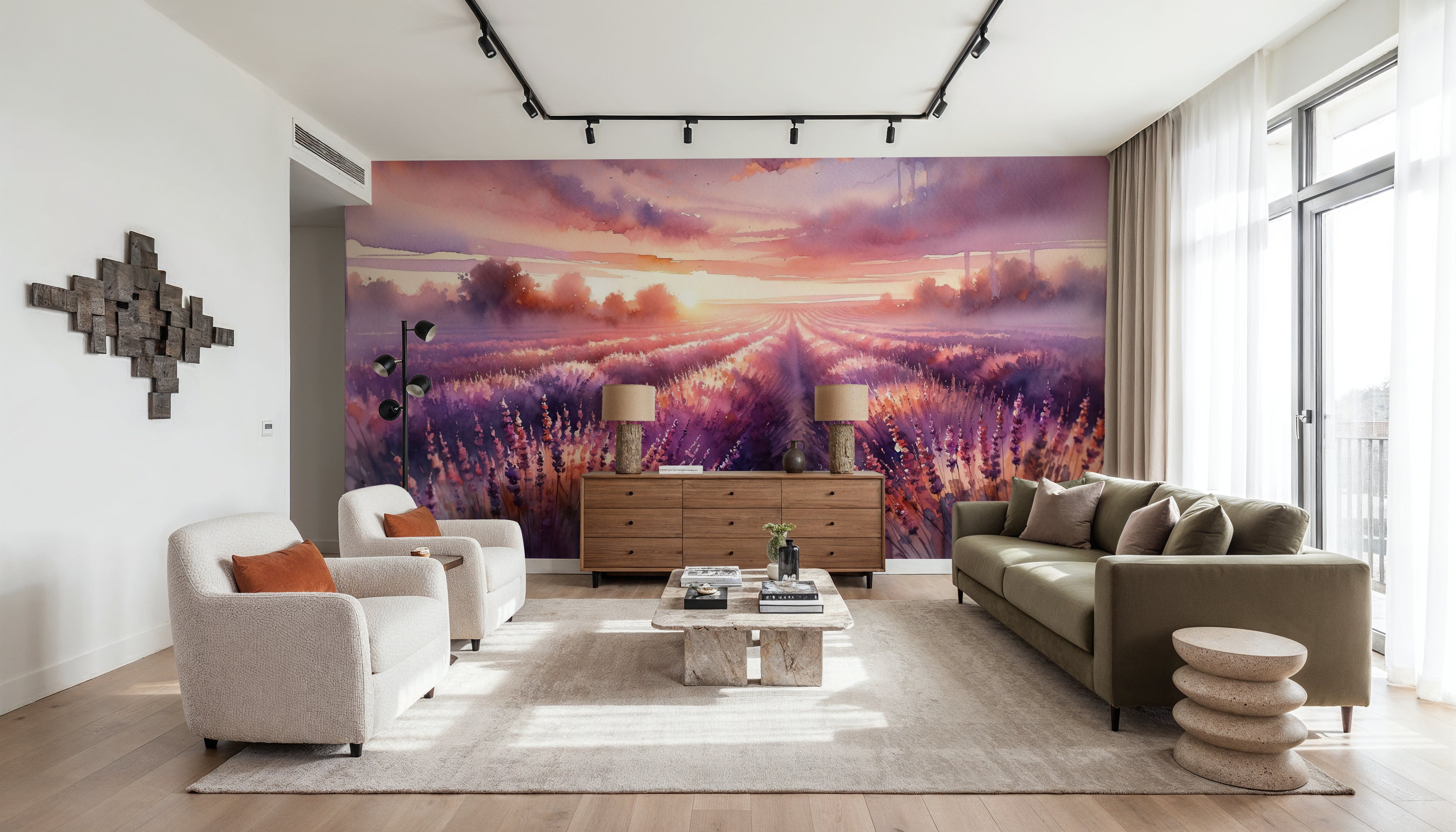 Dawn's Embrace in Lavender Fields