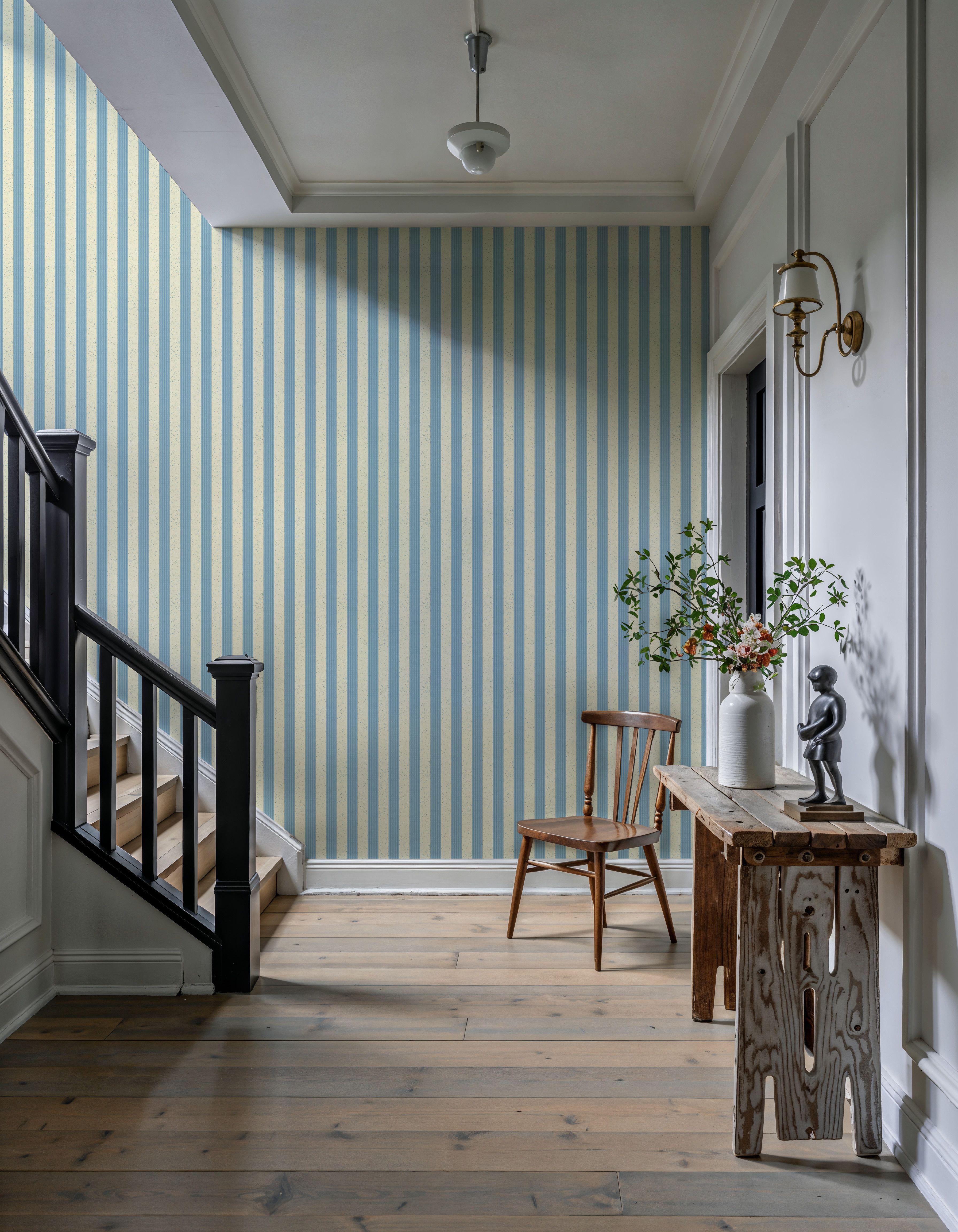 Ticking Awning Stripes, Baby Blue