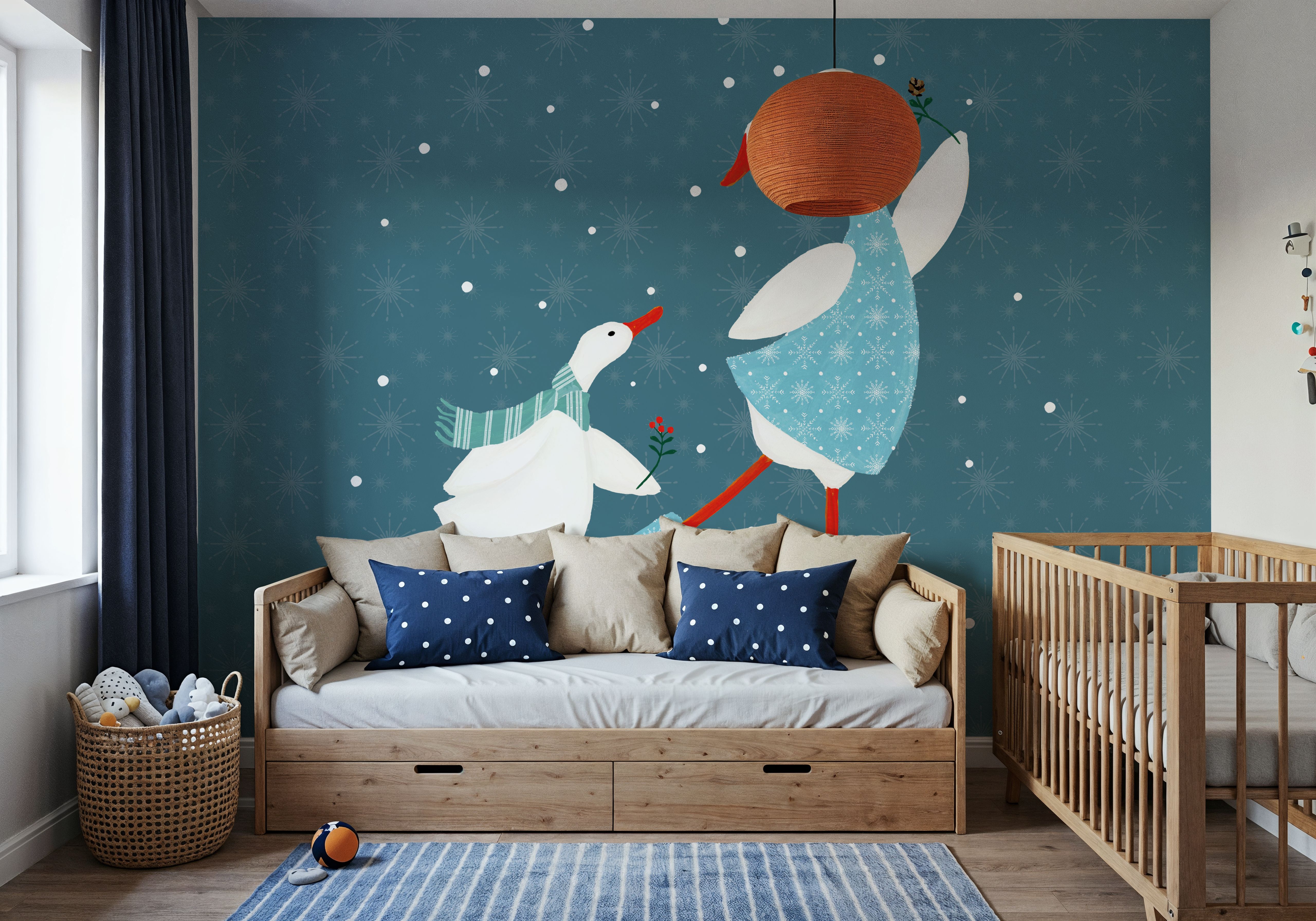 Ducks in the Snow VIII, Wallpaper