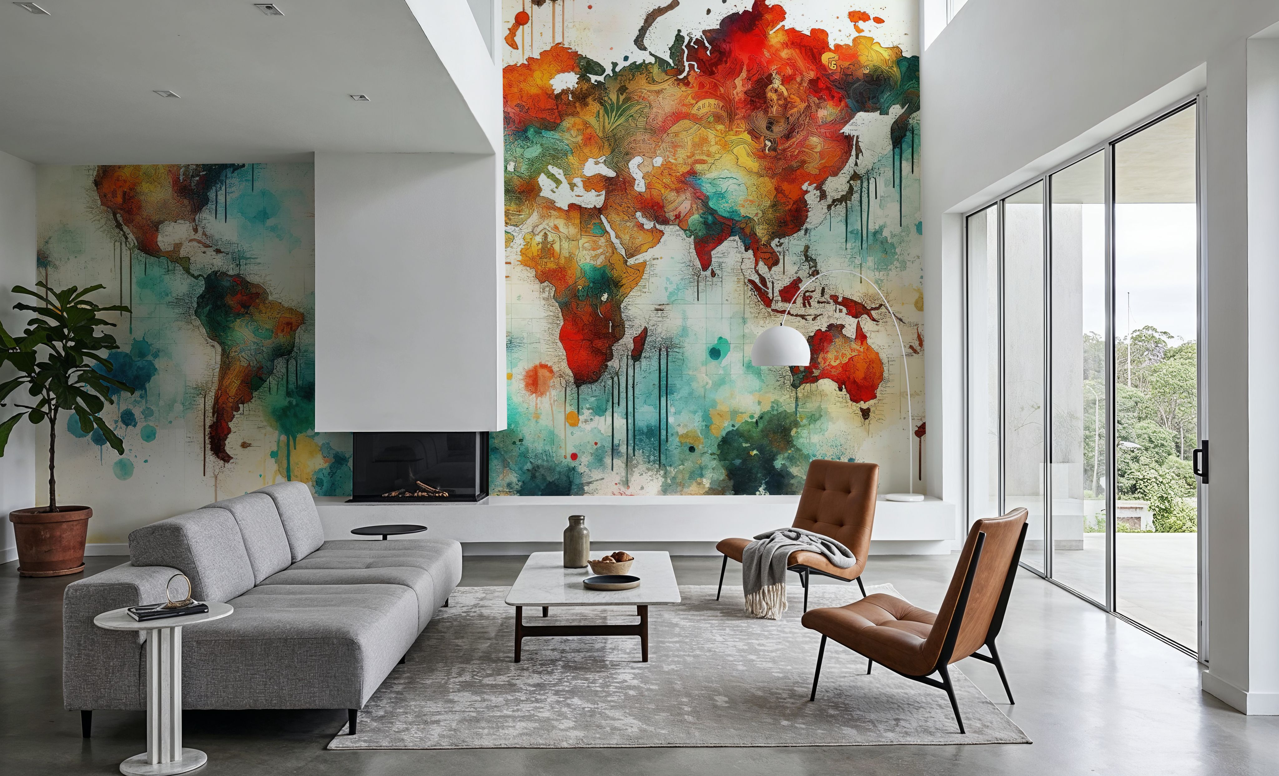 Watercolor Historical World Map