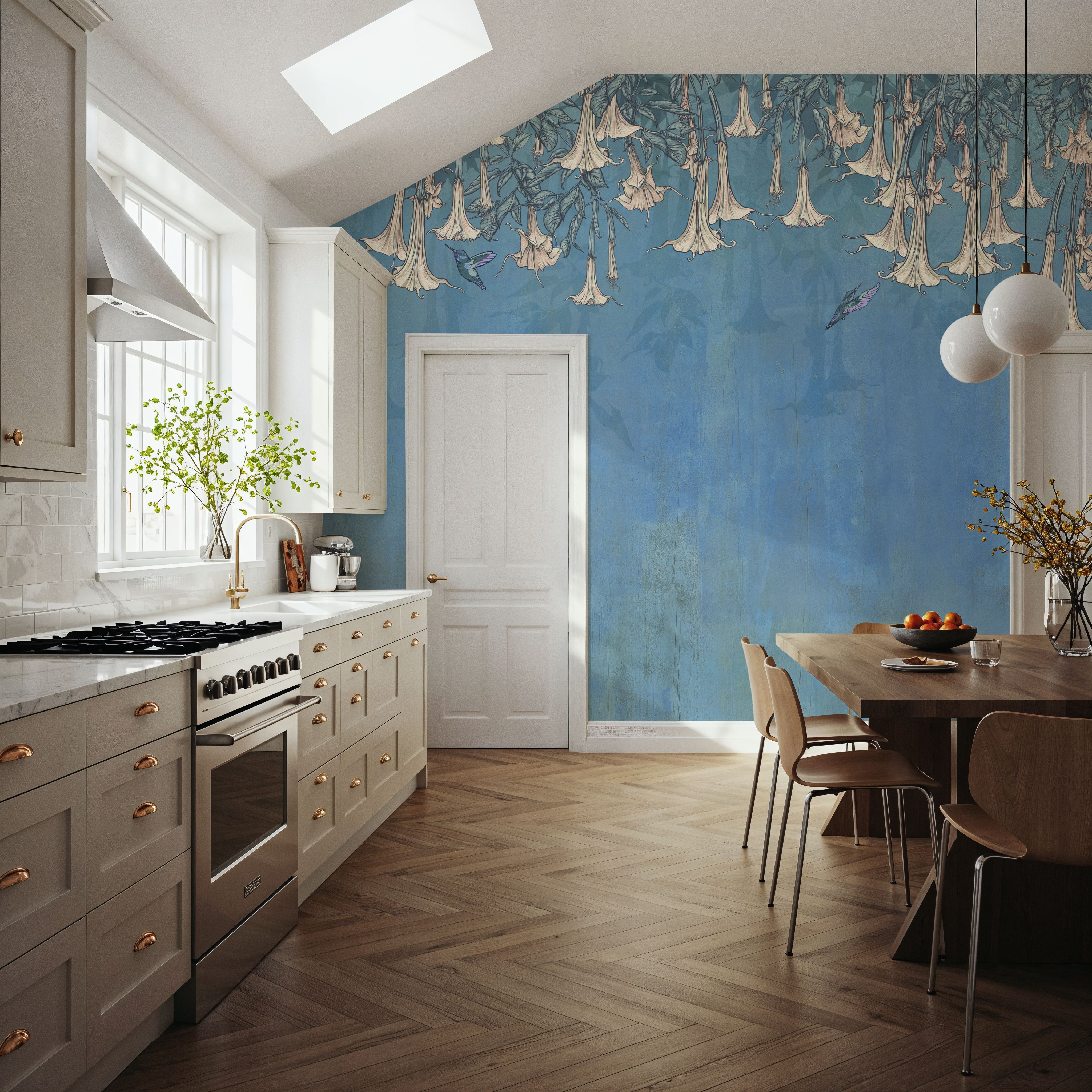 Hummingbirds and Trumpets Blue