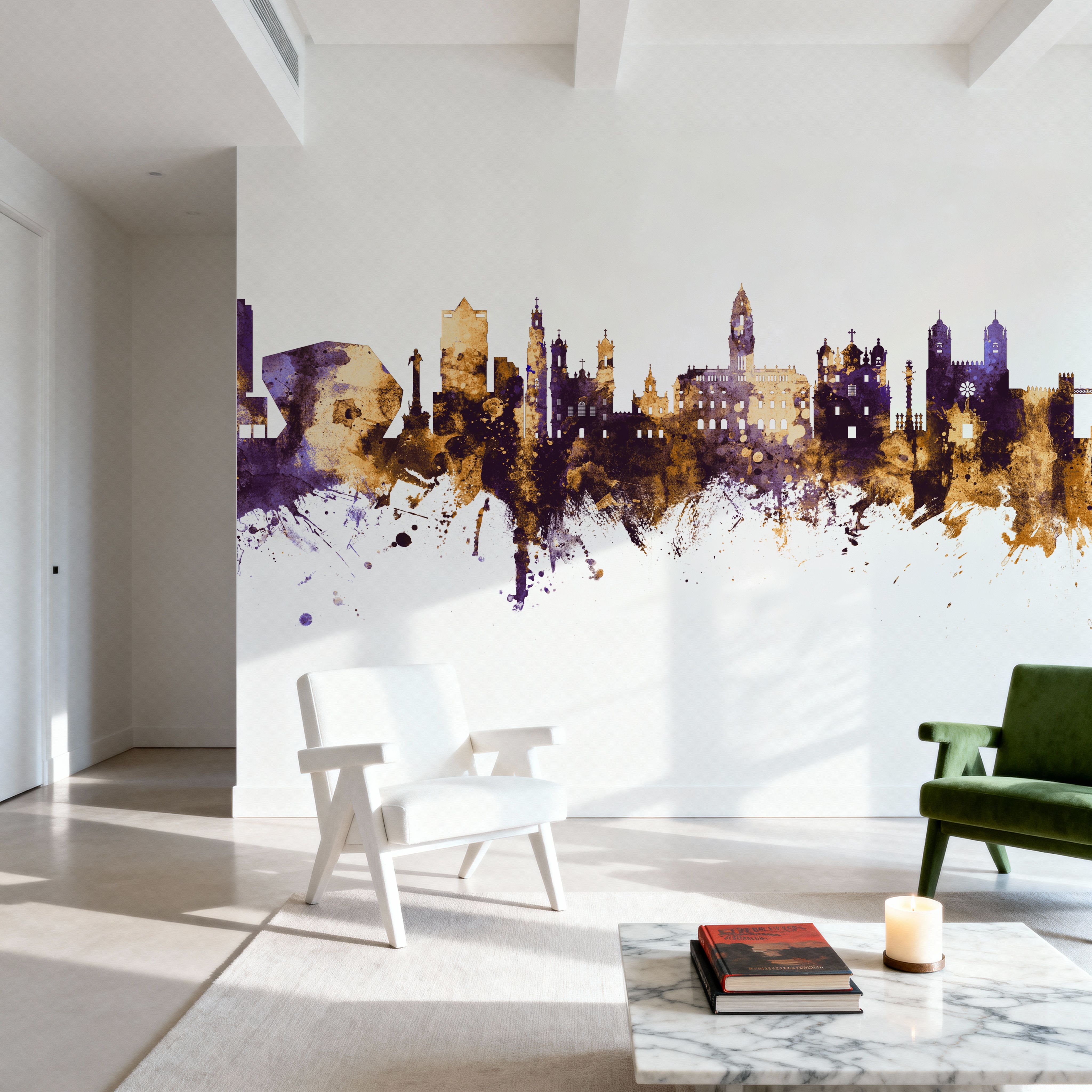 Porto Portugal Skyline Purple & Gold