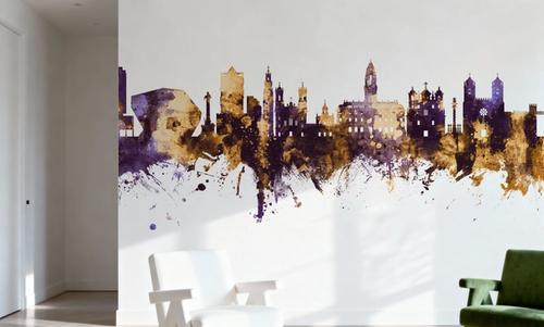 Porto Portugal Skyline Purple & Gold