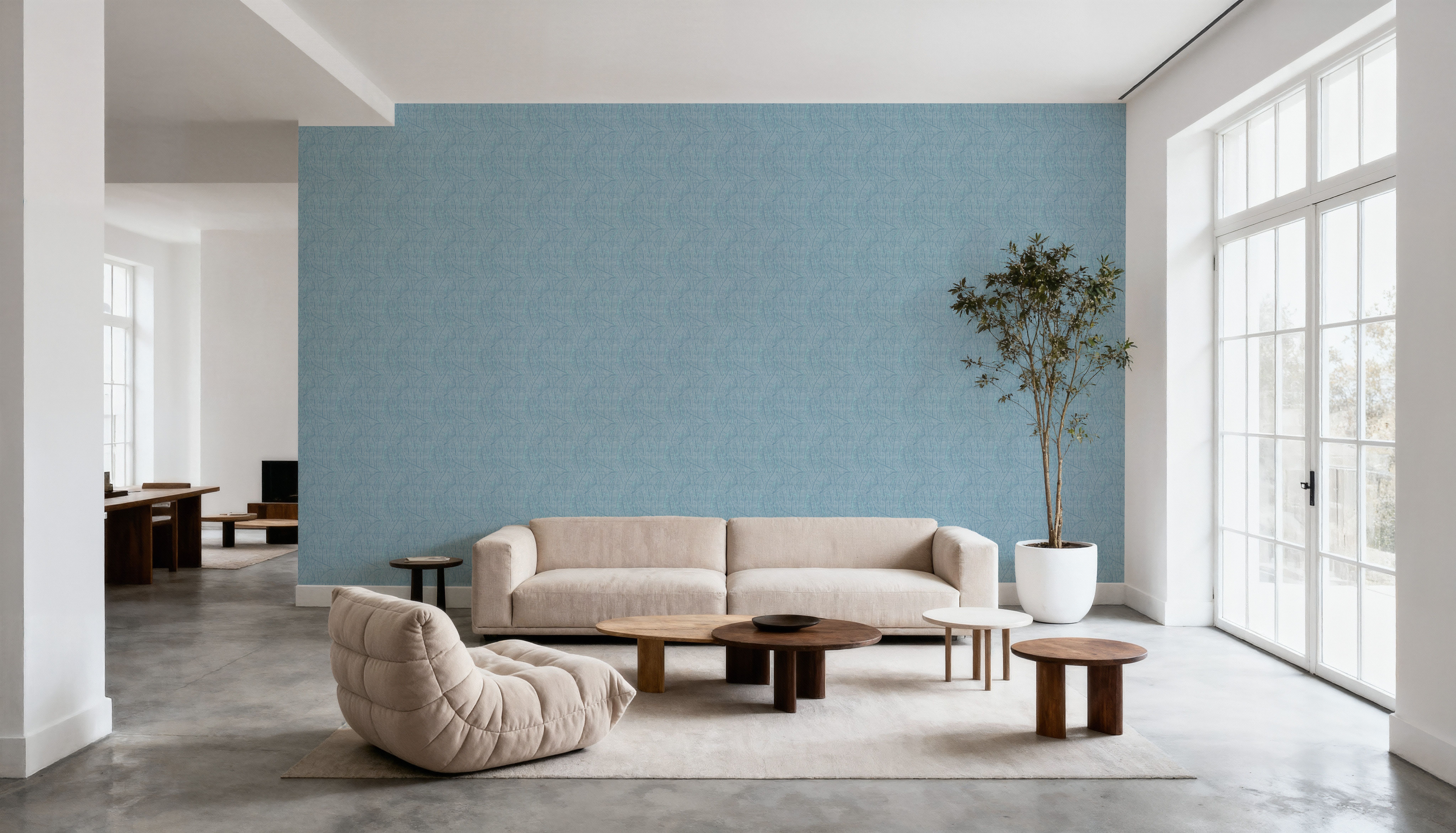 Banana Leaf Camo, French Blue