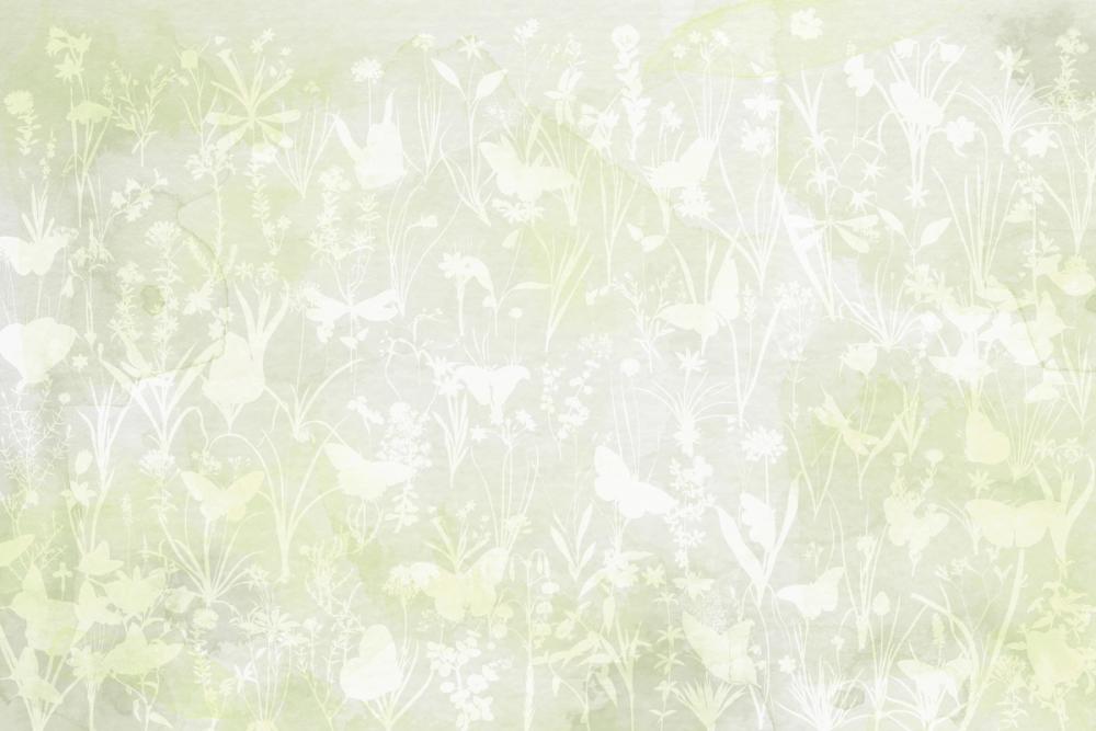 Herbals and Butterflies Double Silhouette Spring Green