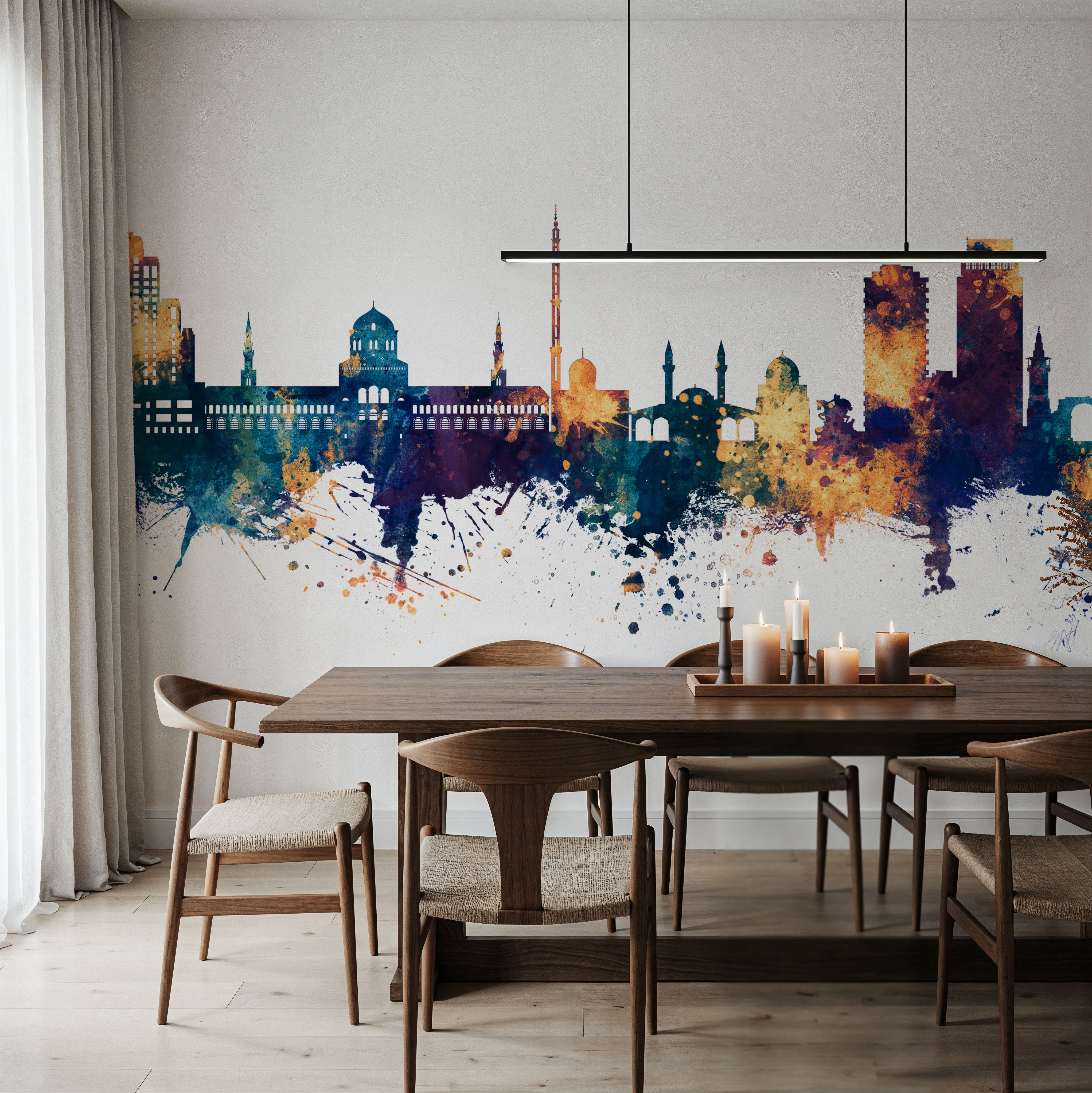 Damascus Syria Skyline Blue & Bronze