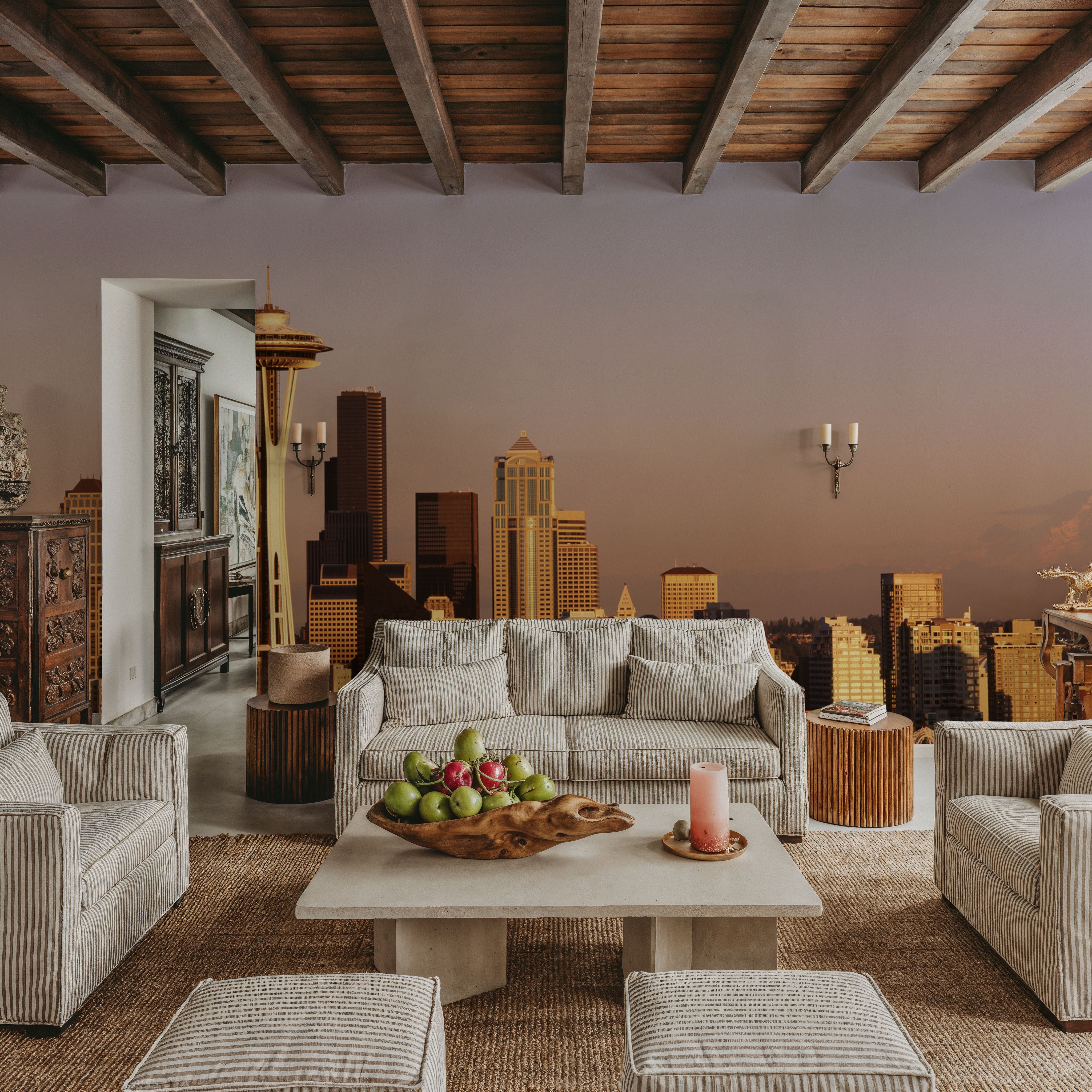 Golden Metropolis Dusk Mountain