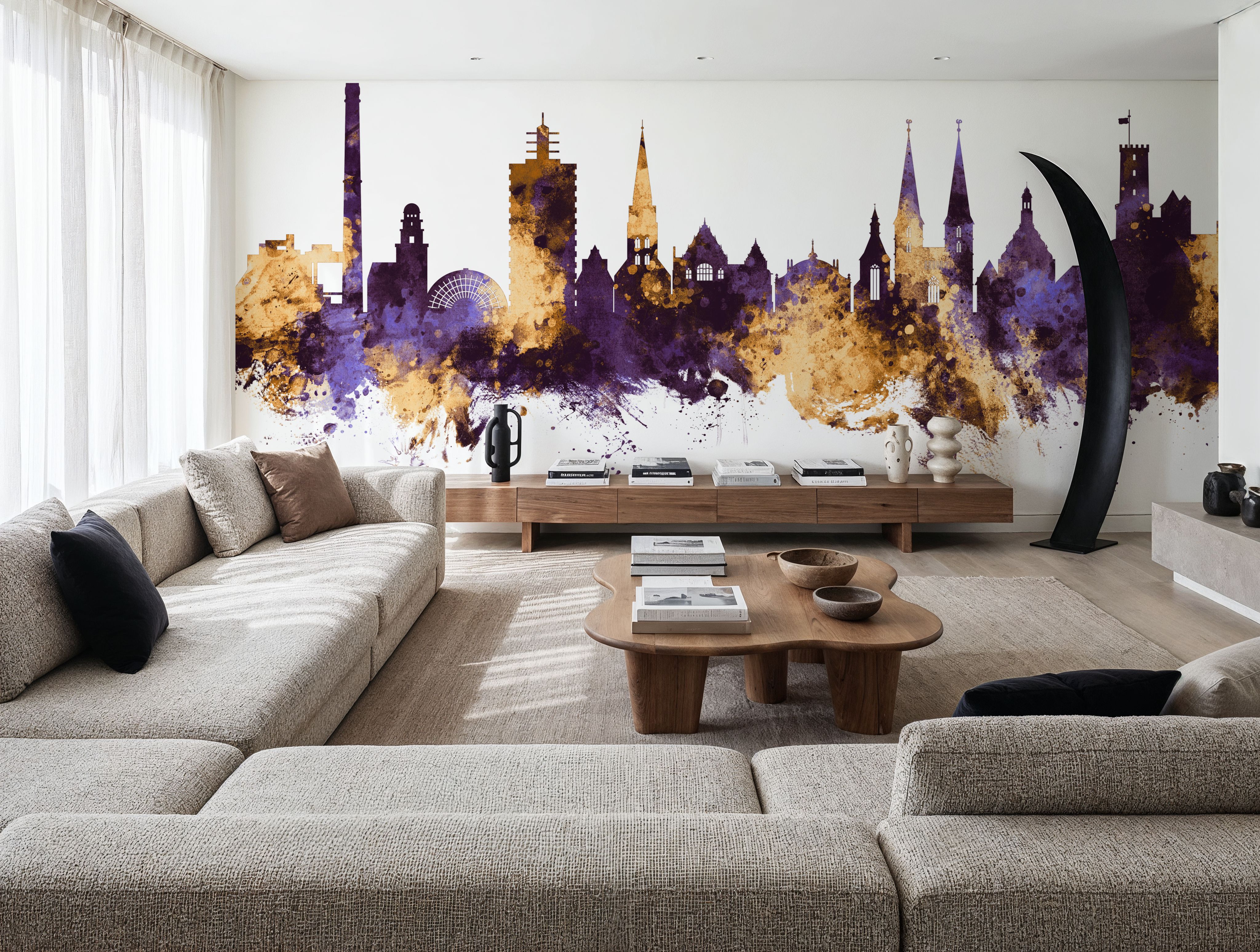 Bielefeld Germany Skyline Purple & Gold