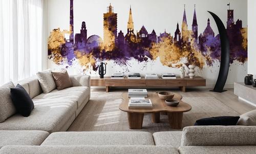 Bielefeld Germany Skyline Purple & Gold