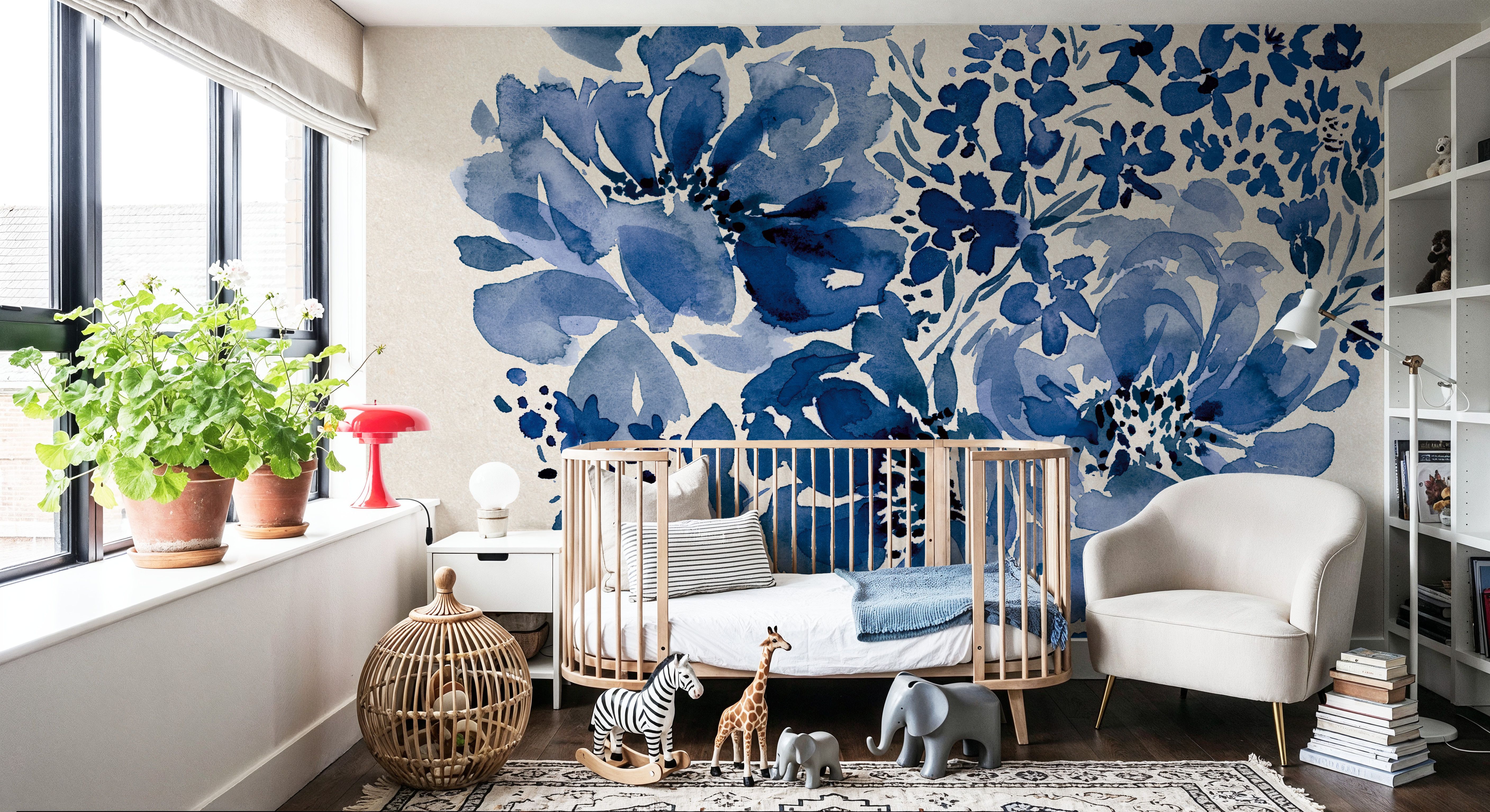 Blue Floral Heart