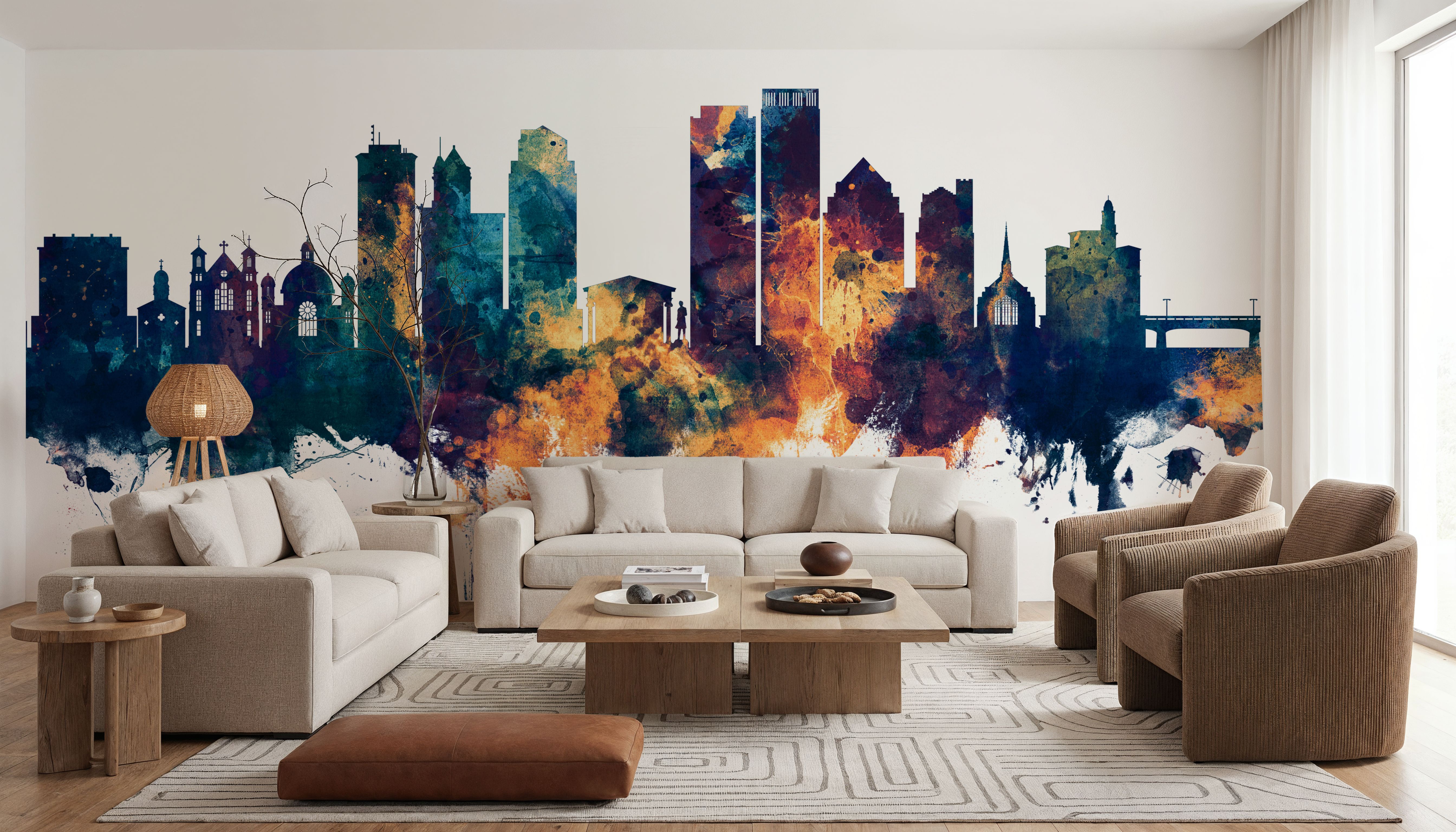 Dayton Ohio Skyline Blue & Bronze